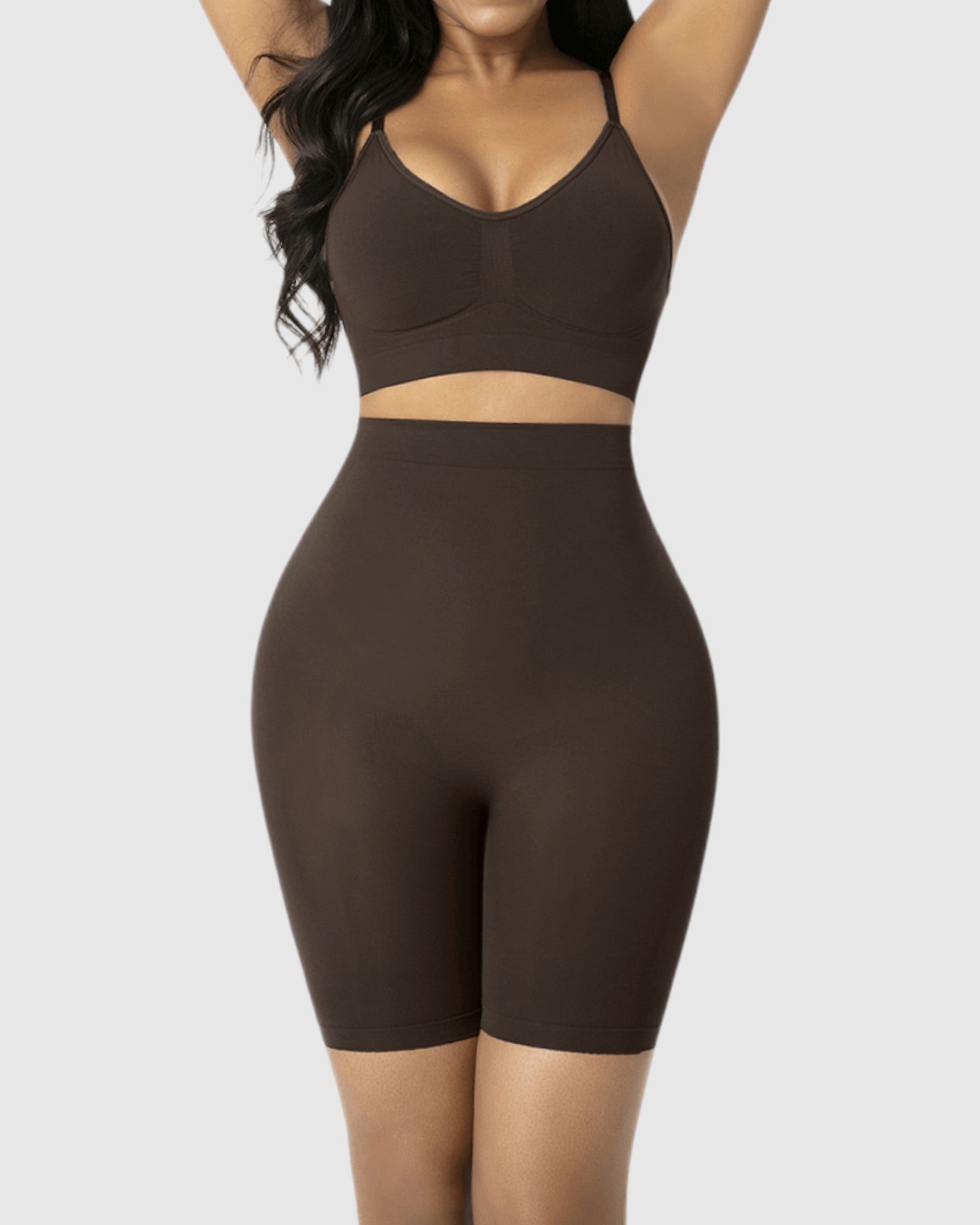 Pear Shapewear Gabie High-Waist Mid-Thigh Short Cocao Brown 4