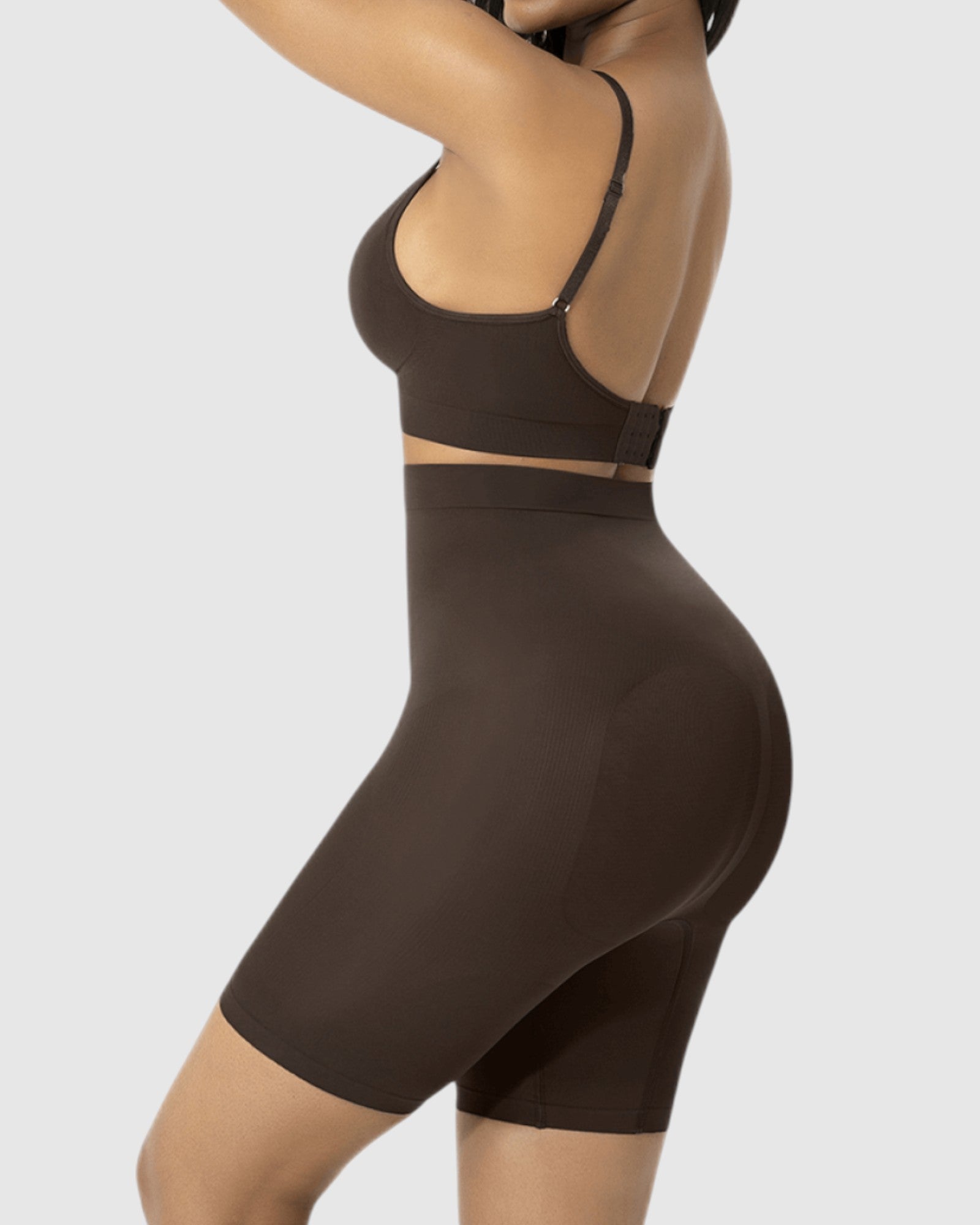 Pear Shapewear Gabie High-Waist Mid-Thigh Short Cocao Brown 3