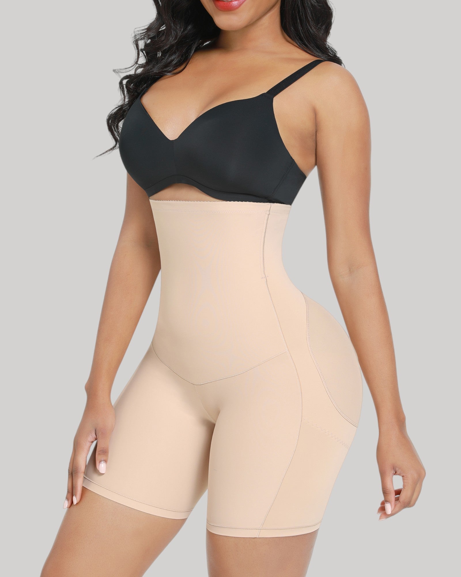 Pear Shapewear Hannah High-Waist Mid-Thigh Short Champagne Beige 6