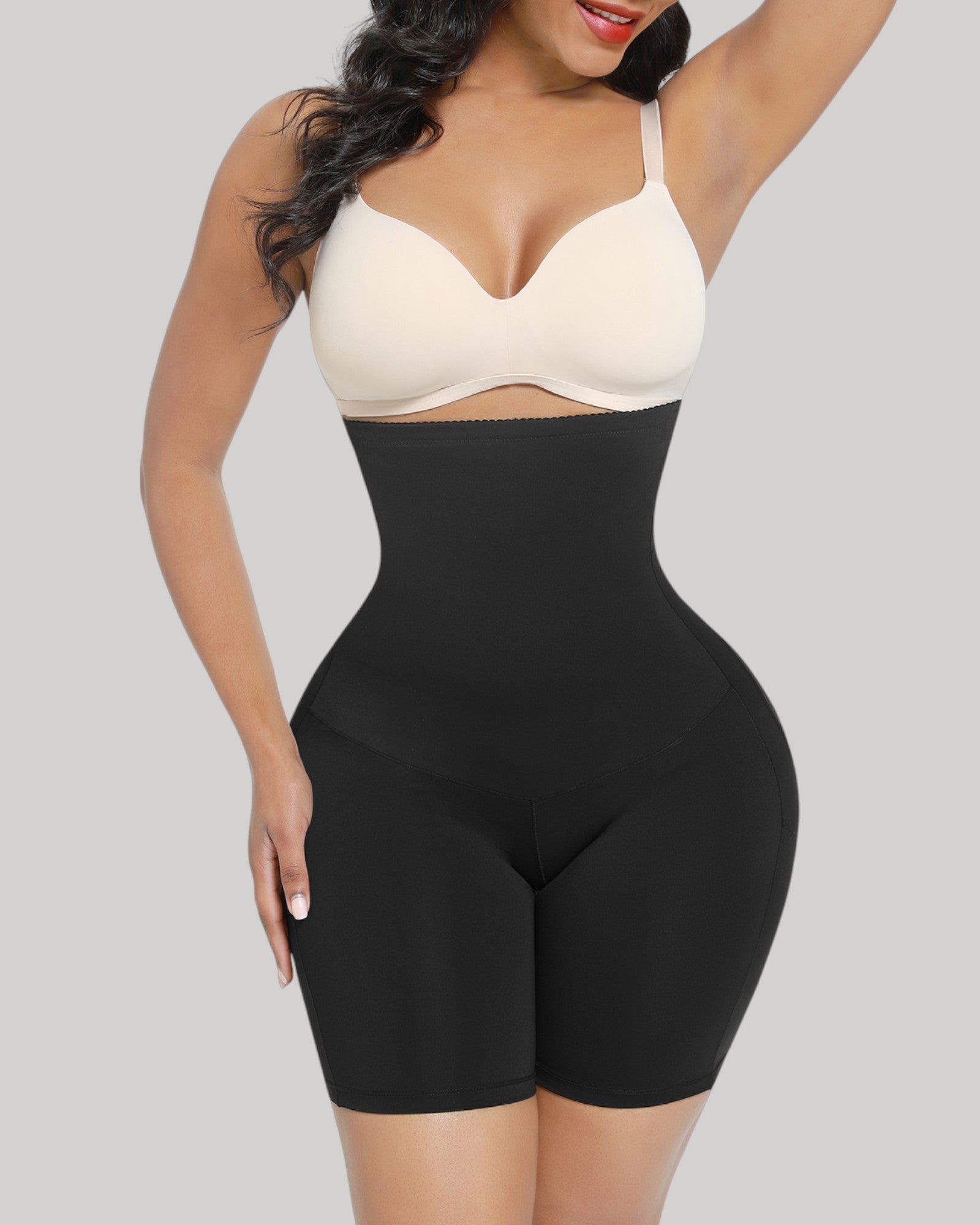 Pear Shapewear Hannah High-Waist Mid-Thigh Short Carbon Black 6
