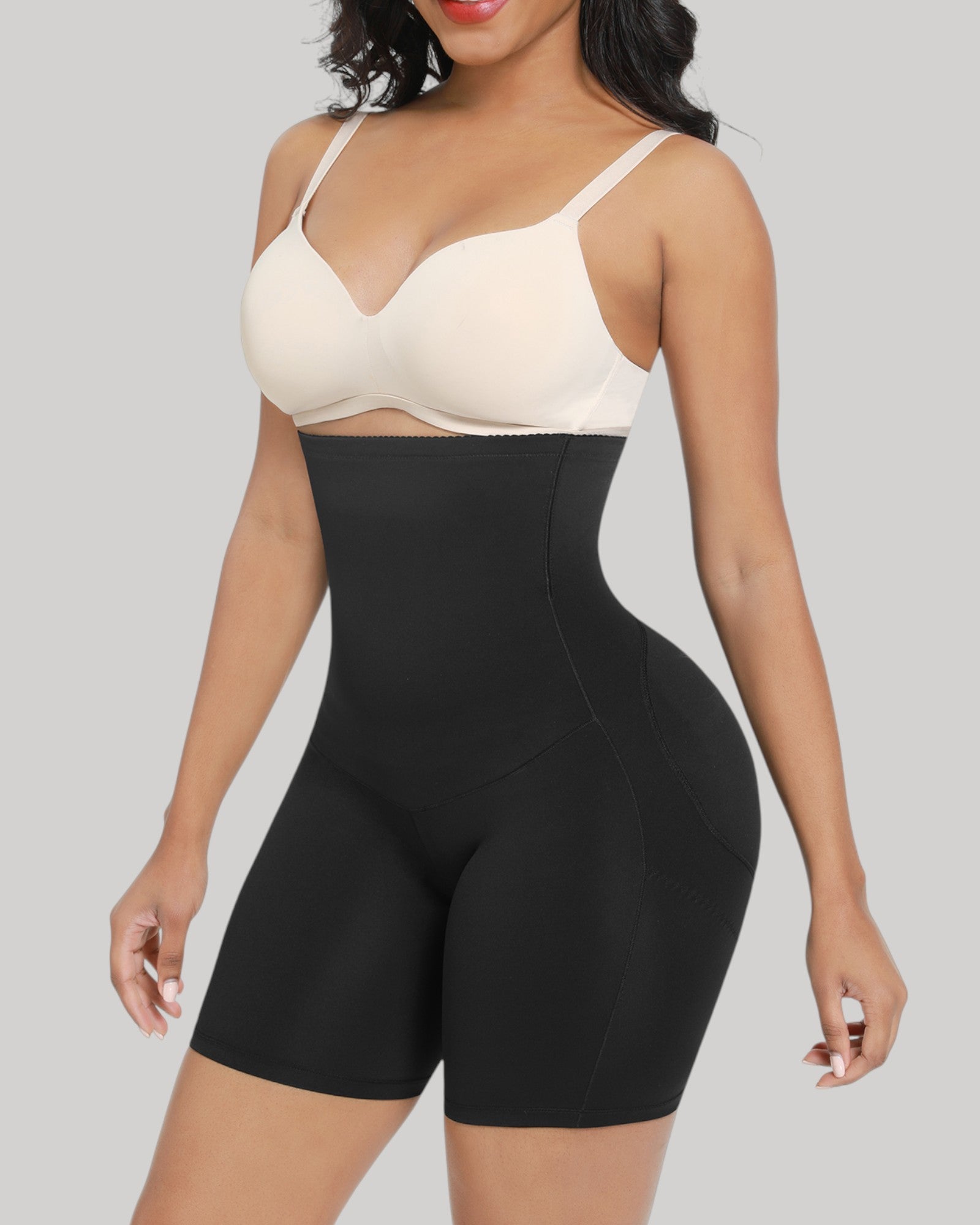 Pear Shapewear Hannah High-Waist Mid-Thigh Short Carbon Black 4