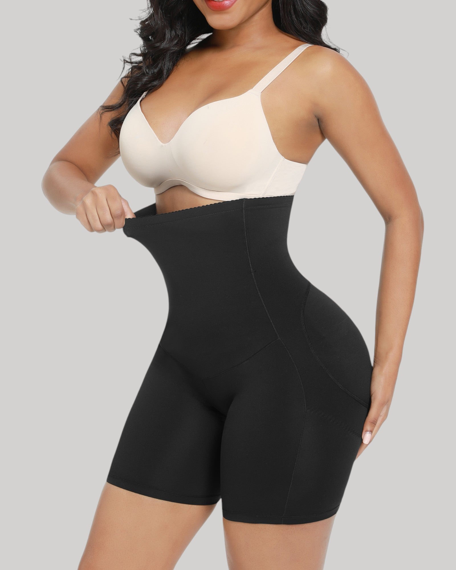 Pear Shapewear Hannah High-Waist Mid-Thigh Short Carbon Black 5