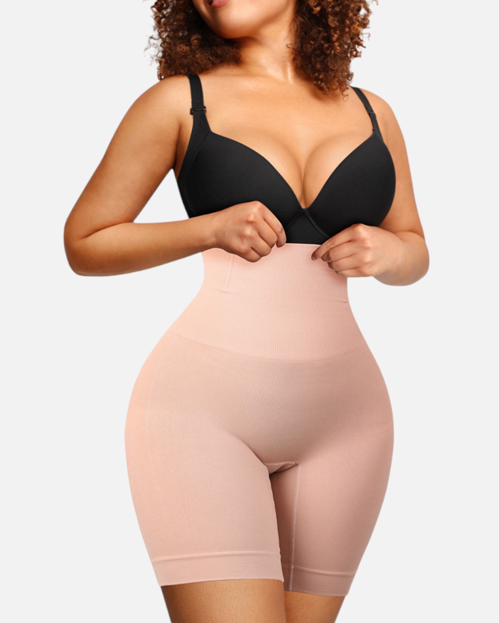 Pear Shapewear Harley High-Waist Mid-Thigh Short Pink Blush 1