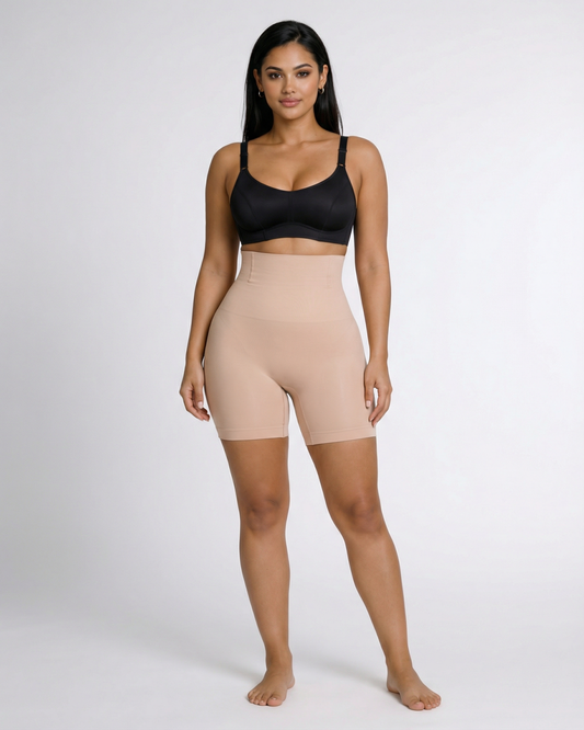 Pear Shapewear Harley High-Waist Mid-Thigh Short Pink Blush 7 1600