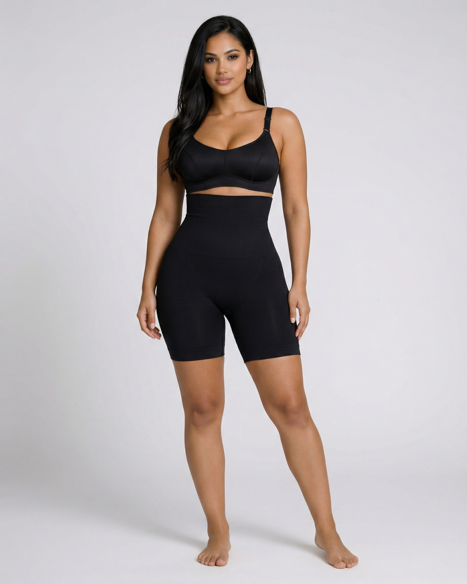 Pear Shapewear Harley High-Waist Mid-Thigh Short Carbon Black 7