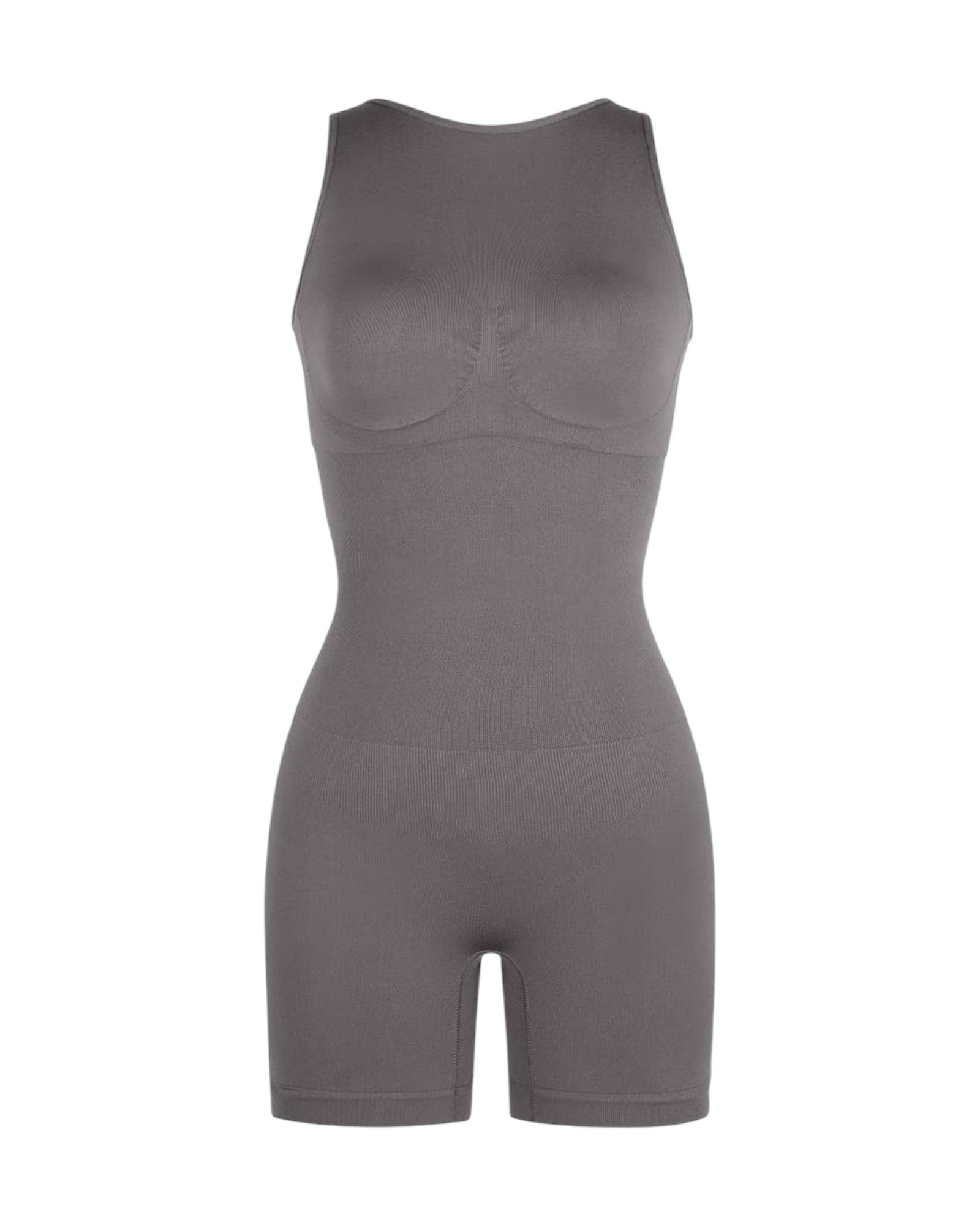 Pear Shapewear Harper Scoop Back Mid-Thigh Bodysuit Gray