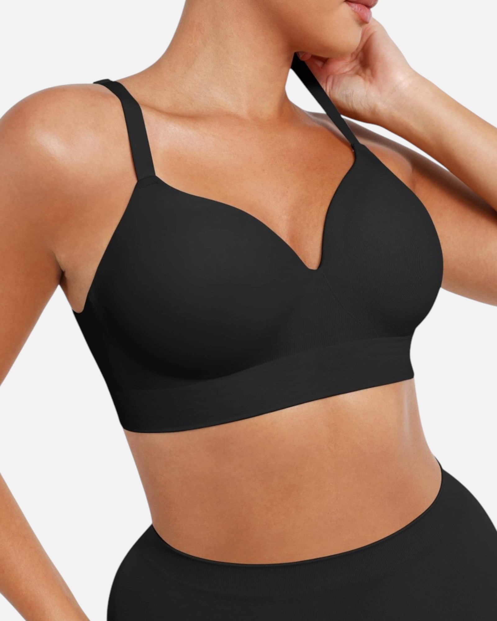 Pear Shapewear Layla Wireless Full Coverage Bra Carbon Black 5