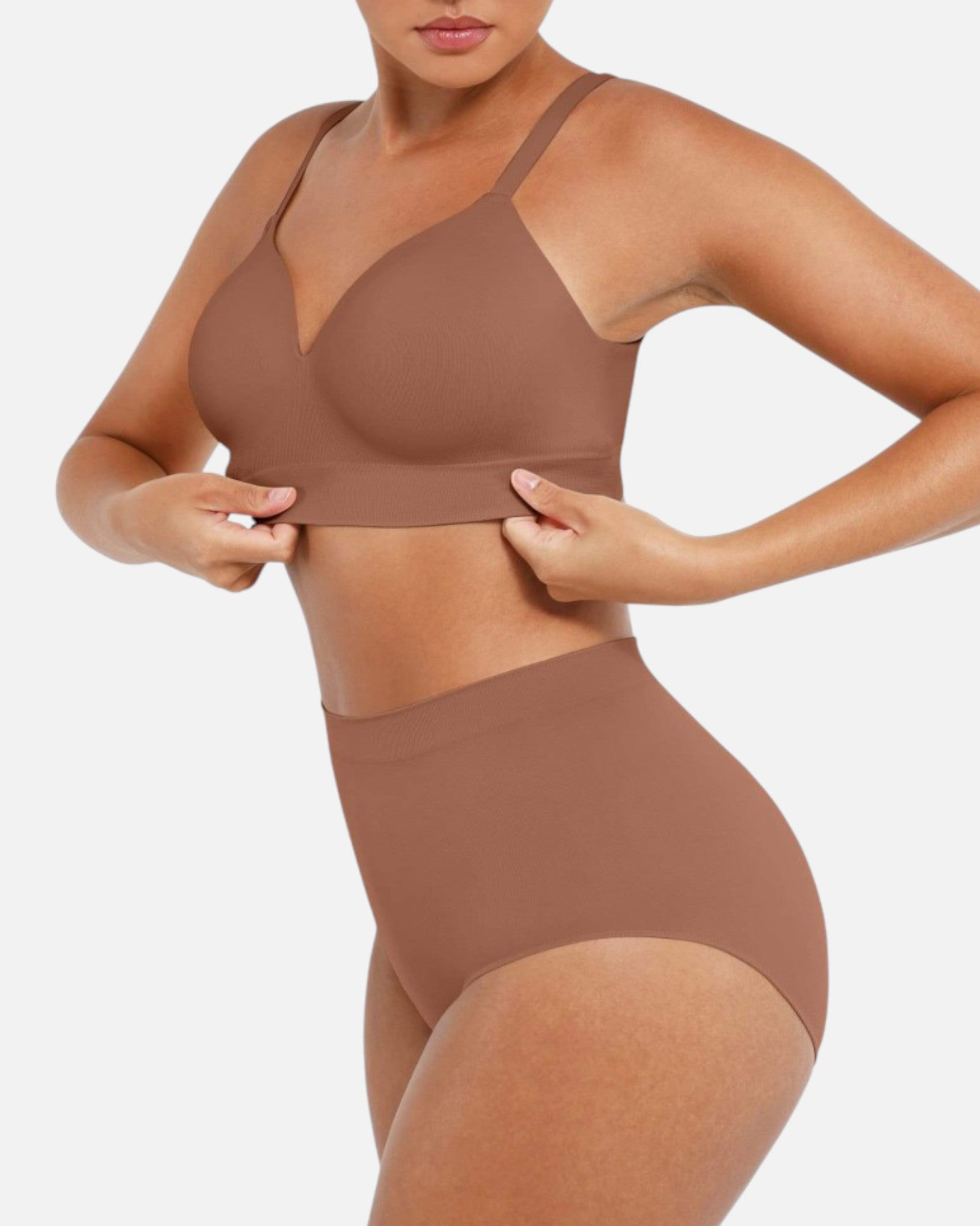 Pear Shapewear Layla Wireless Full Coverage Bra Mocha Brown 3