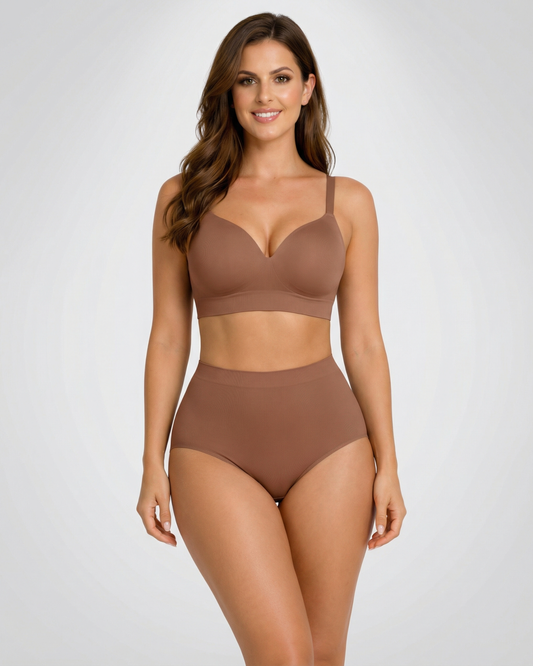 Pear Shapewear Layla Wireless Full Coverage Bra Mocha Brown 9 1600