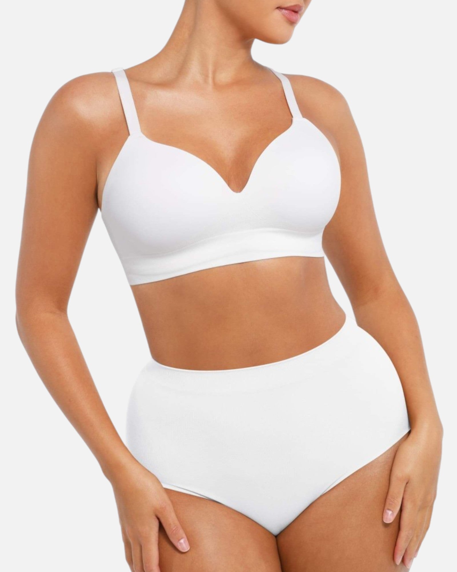 Pear Shapewear Layla Wireless Full Coverage Bra White 1