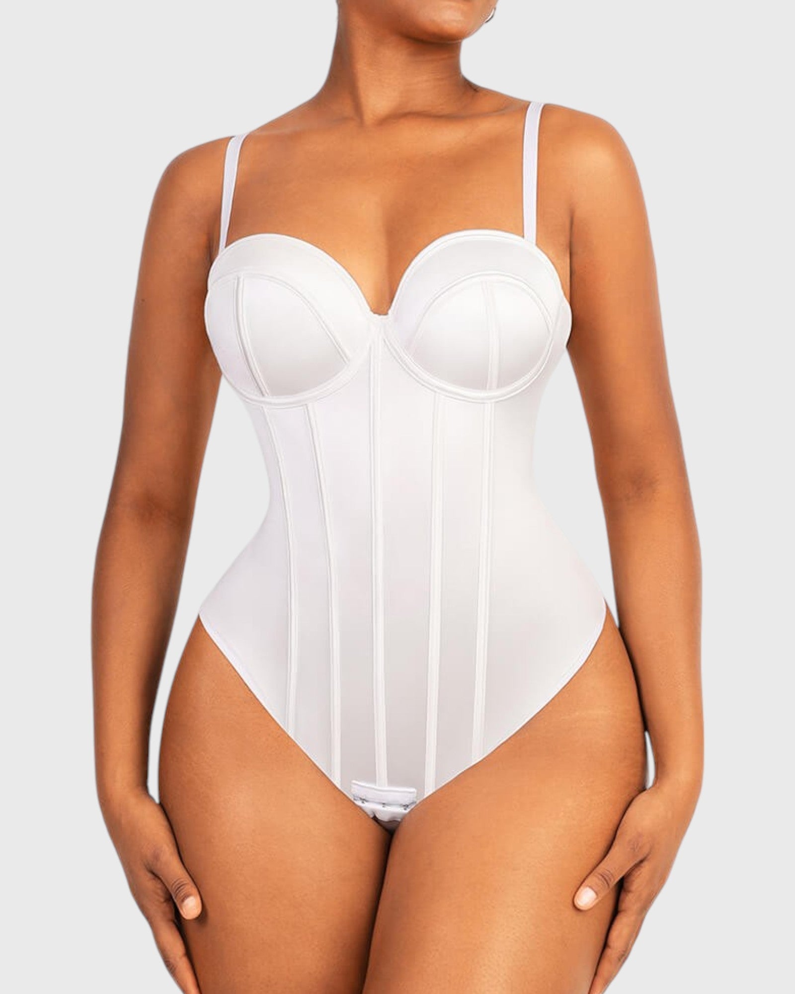 Pear Shapewear Macie Underwire Thong Bodysuit White
