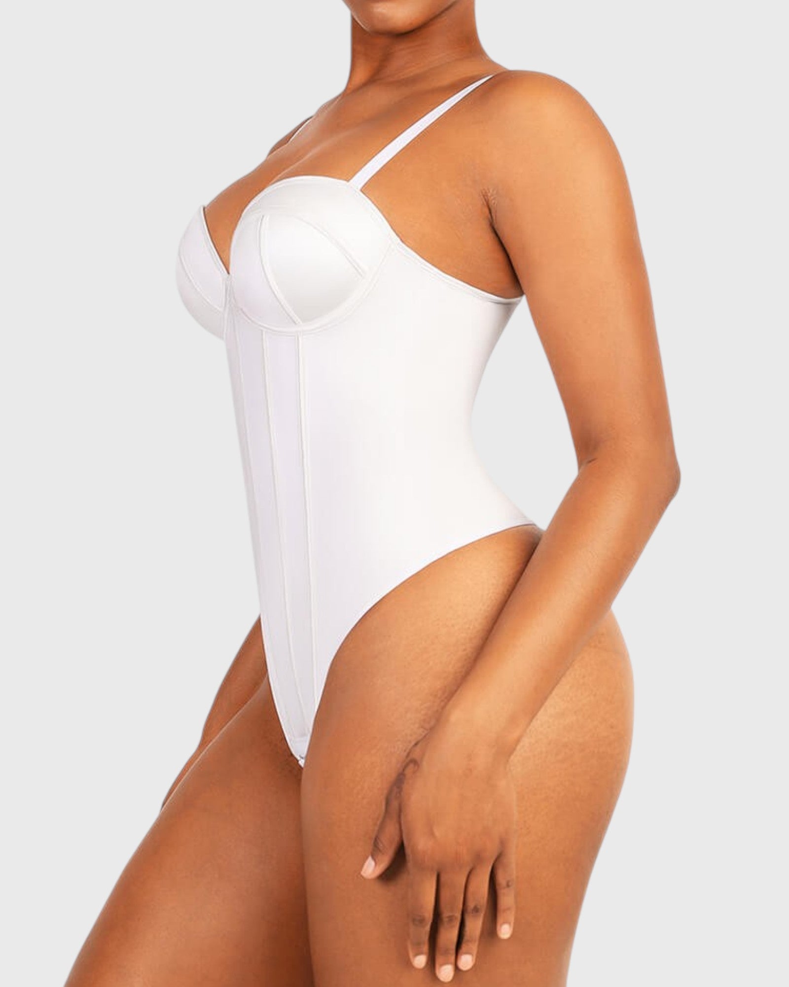 Pear Shapewear Macie Underwire Thong Bodysuit White