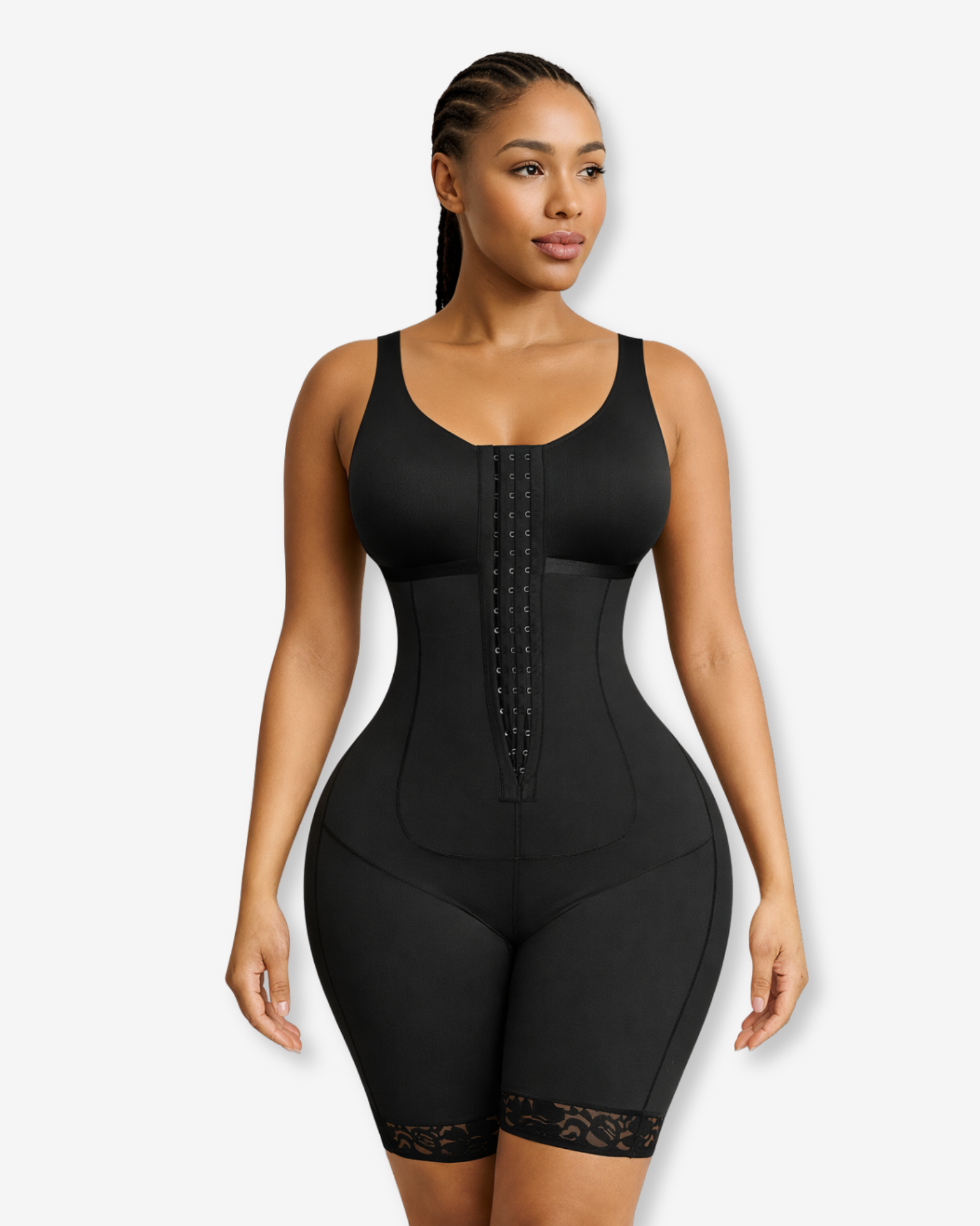Pear Shapewear Madelyn Mid-Thigh Bodysuit Carbon Black 12