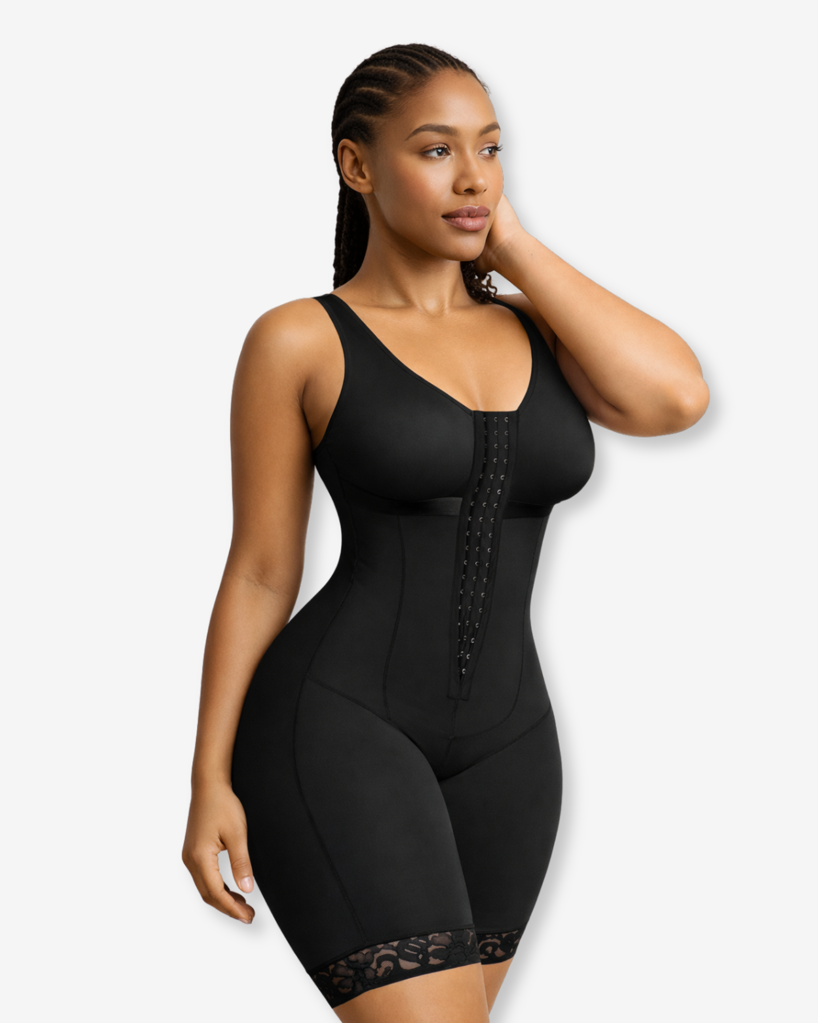 Pear Shapewear Madelyn Mid-Thigh Bodysuit Carbon Black 15