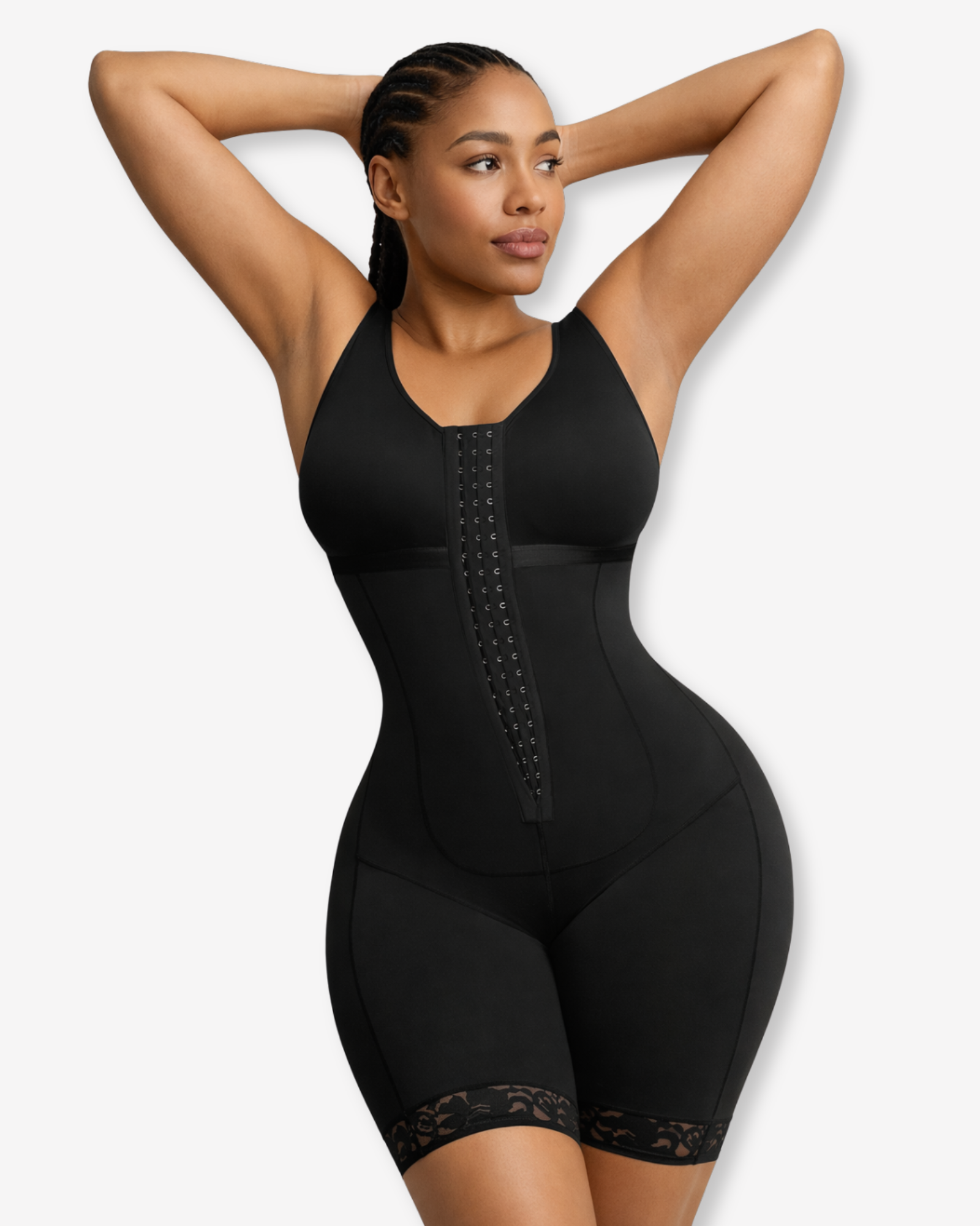 Pear Shapewear Madelyn Mid-Thigh Bodysuit Carbon Black 16