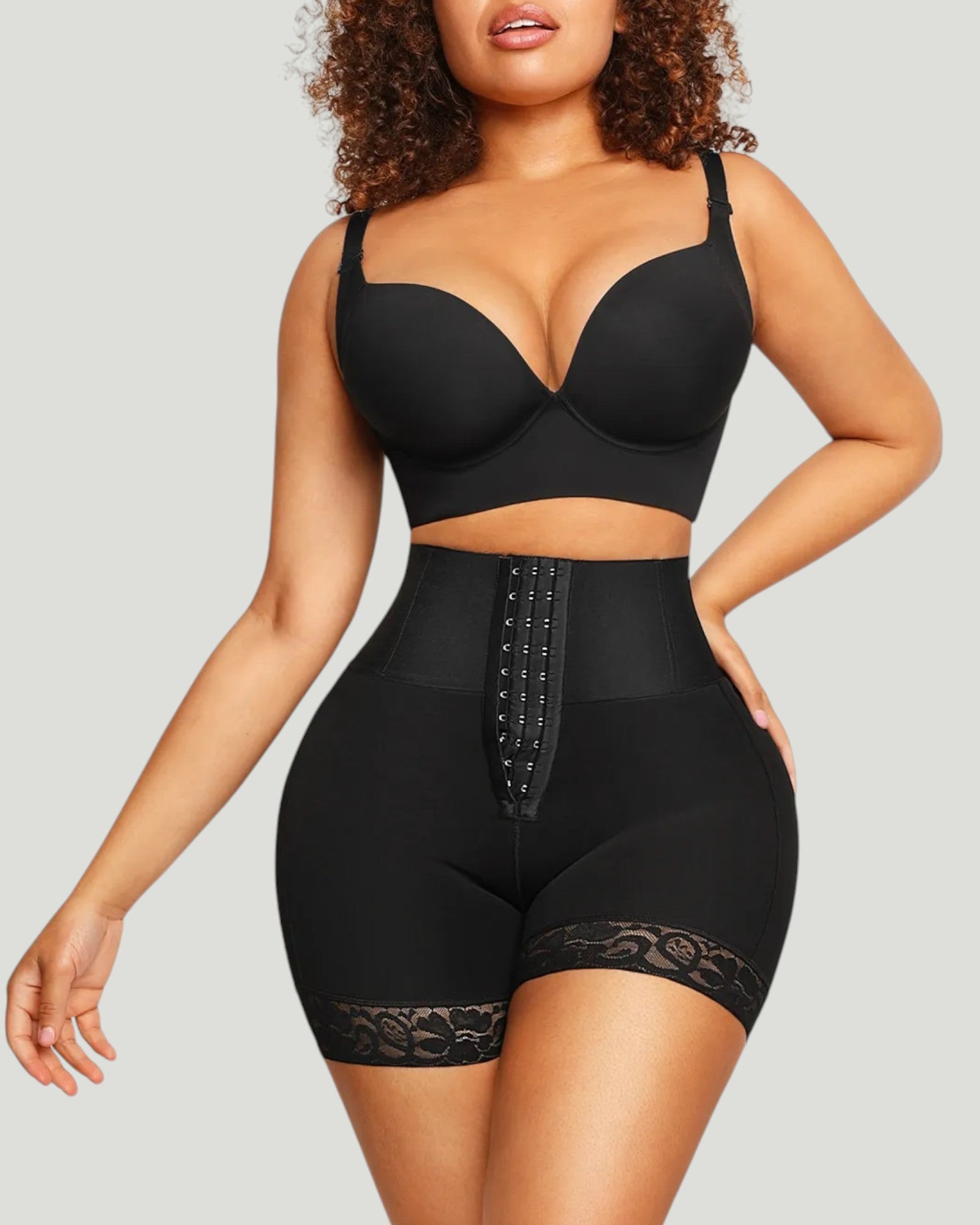 Pear Shapewear Madison Mid-Thigh Short Carbon Black 1