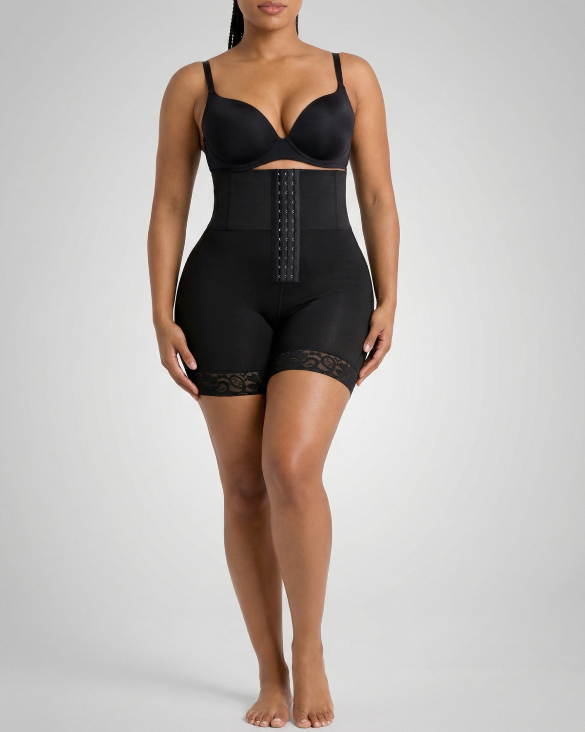 Pear Shapewear Madison Mid-Thigh Short Carbon Black 8