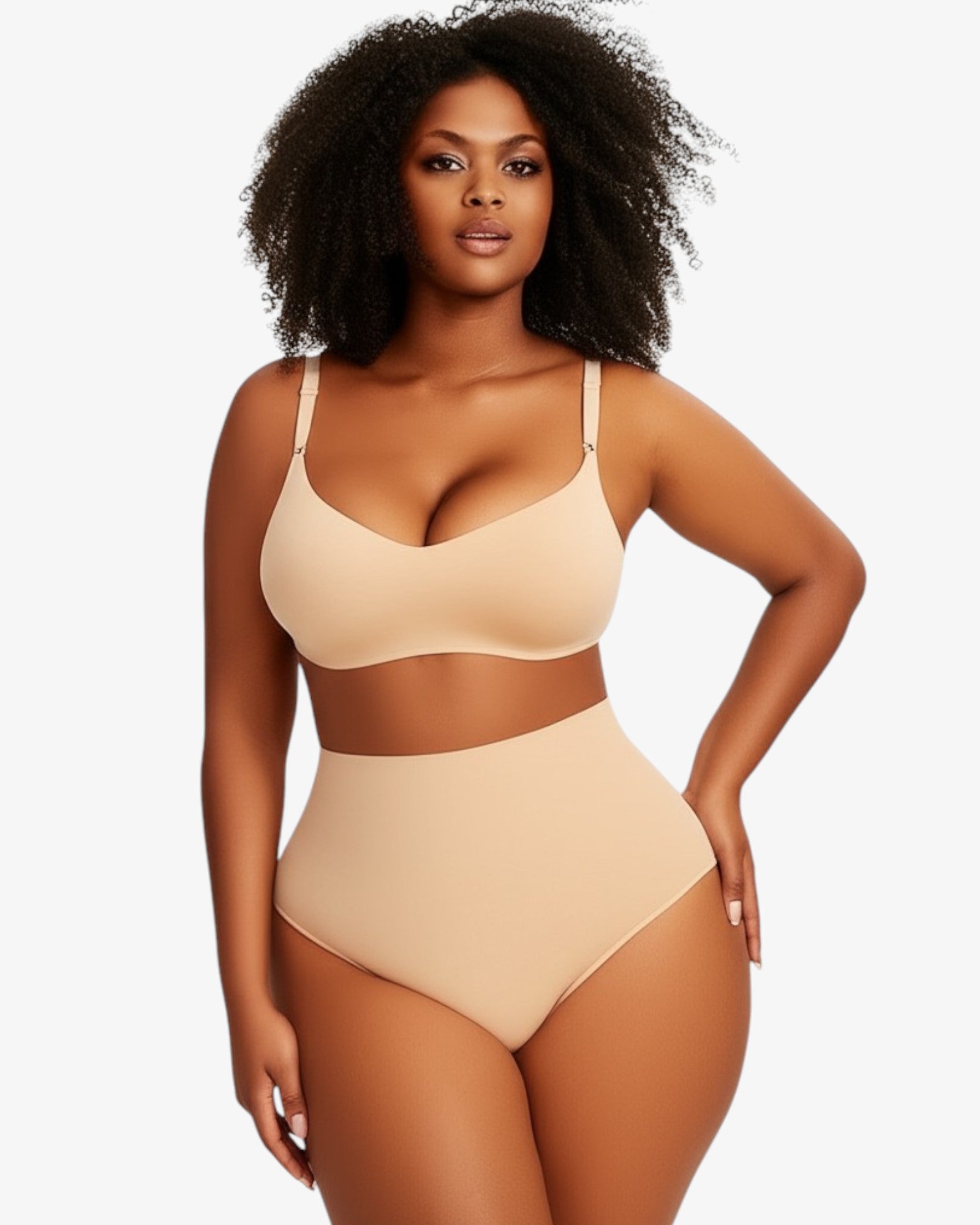 Pear Shapewear Maya High-Waist Thong Champagne Beige 1