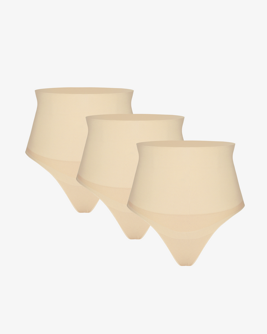 Pear Shapewear Maya High-Waist Thong Beige 3 Pack 1600
