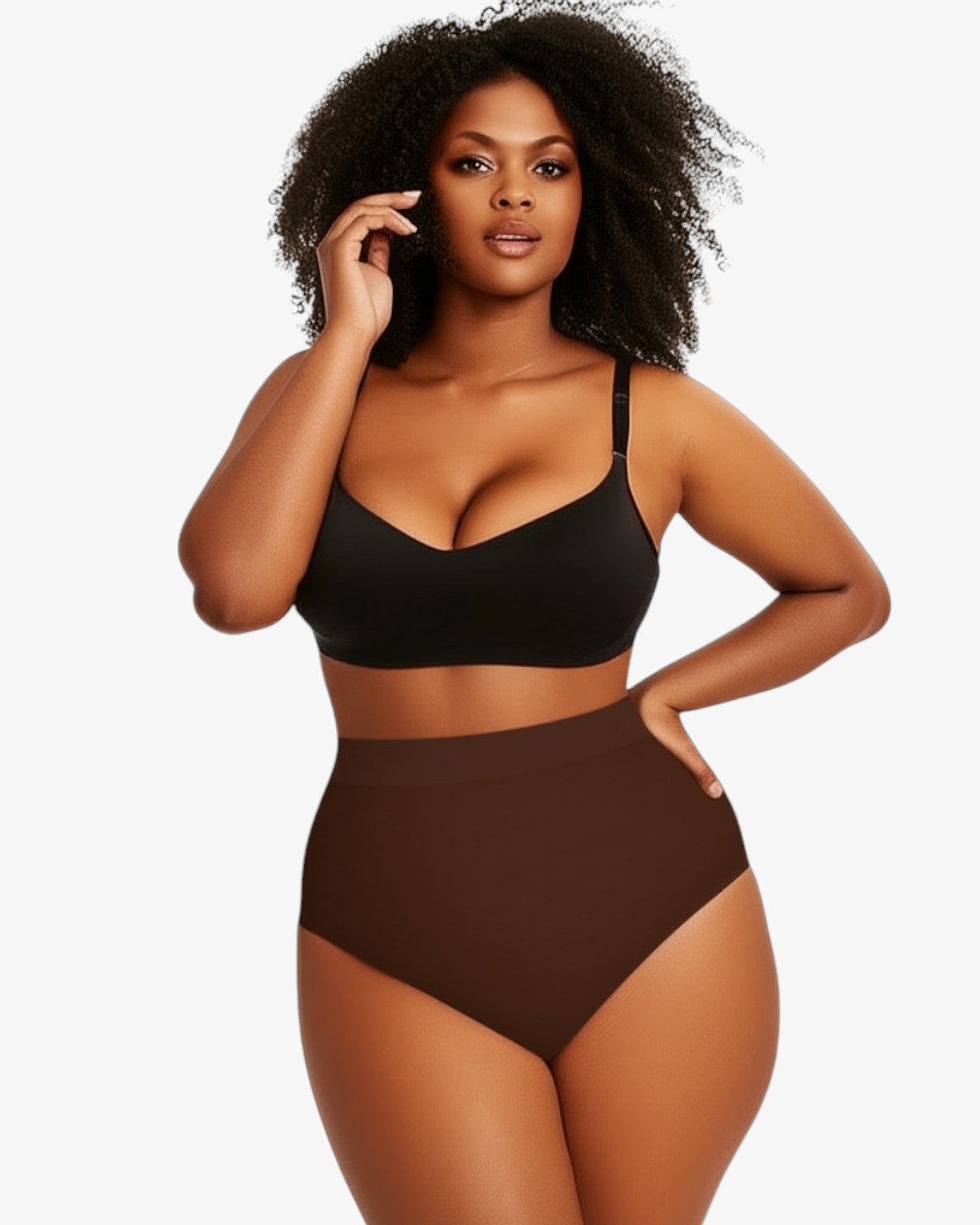 Pear Shapewear Maya High-Waist Thong Cocao Brown 1