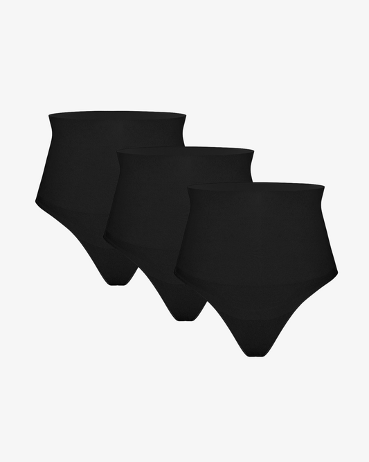 Pear Shapewear Maya High-Waist Thong Black 3 Pack 1600