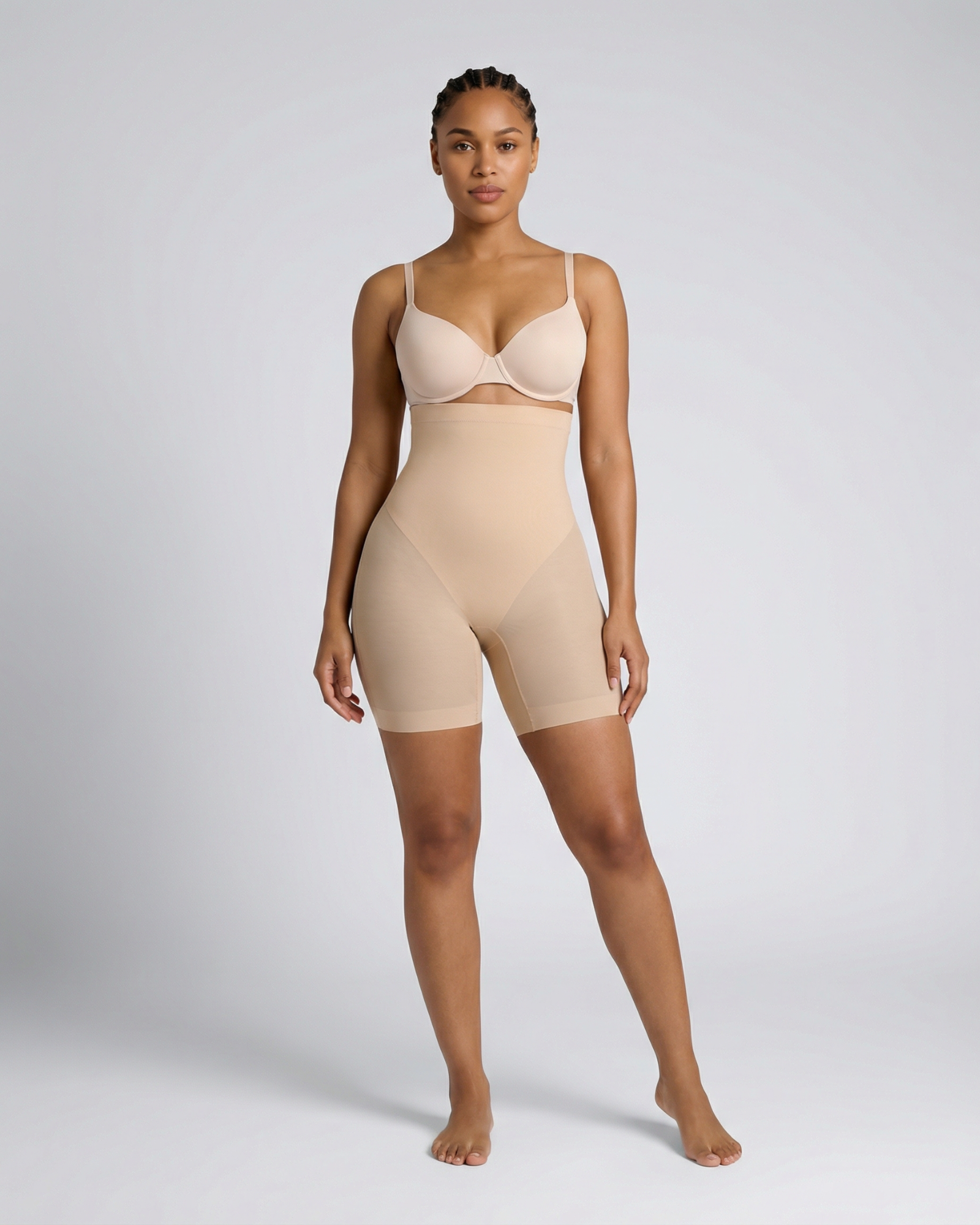 Pear Shapewear Mimi Low Back Mid-Thigh Short Champagne Beige 7