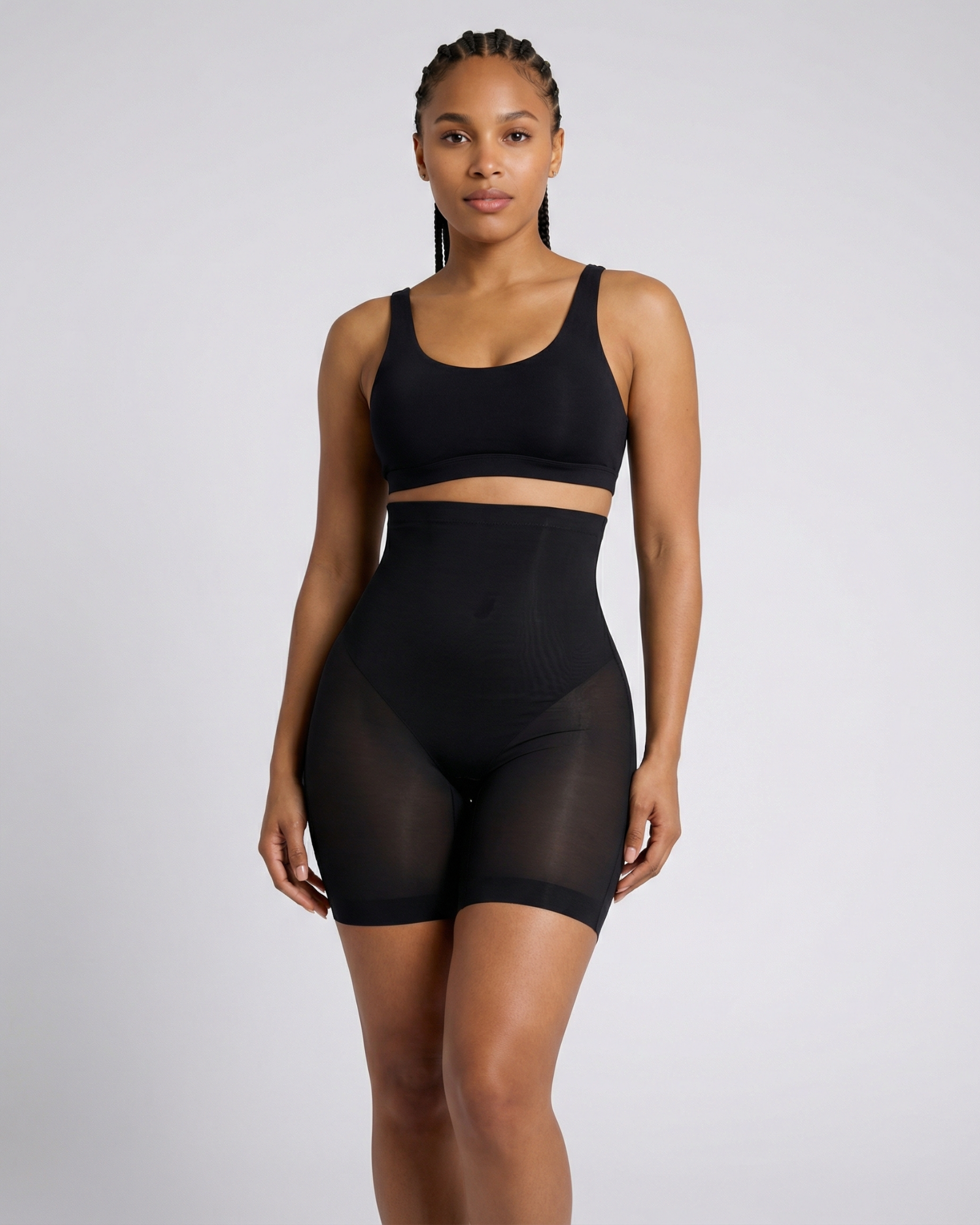 Pear Shapewear Mimi Low Back Mid-Thigh Short Carbon Black 7
