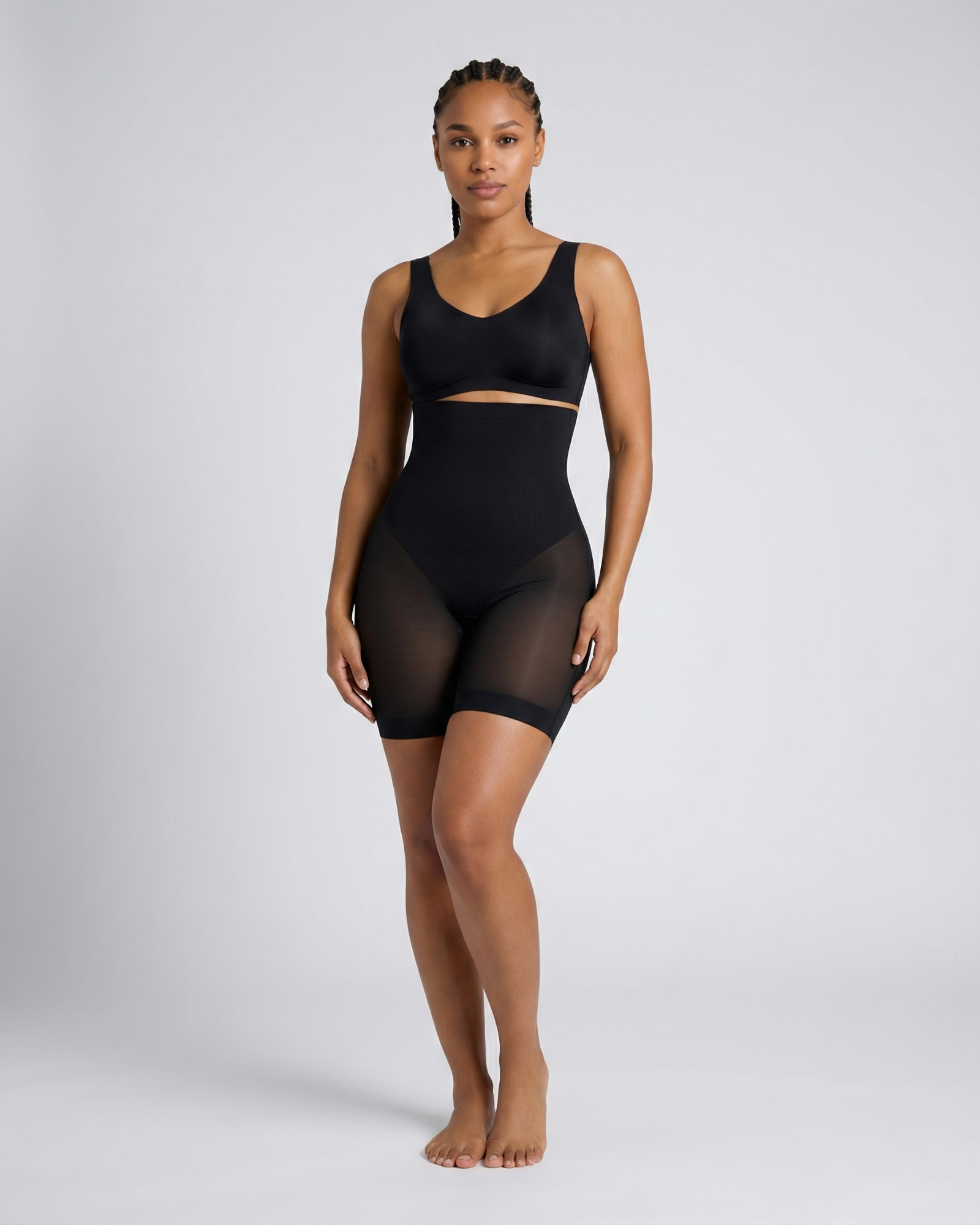 Pear Shapewear Mimi Low Back Mid-Thigh Short Carbon Black 8