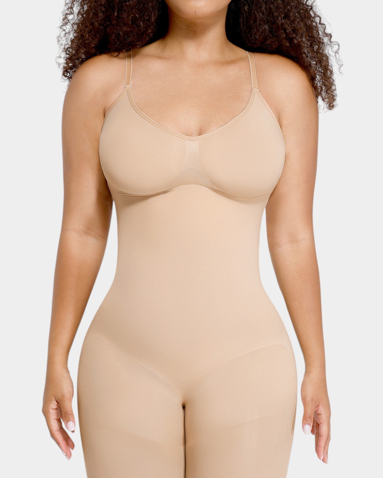 Pear Shapewear Rae Full-Length Bodysuit Champagne Beige 7