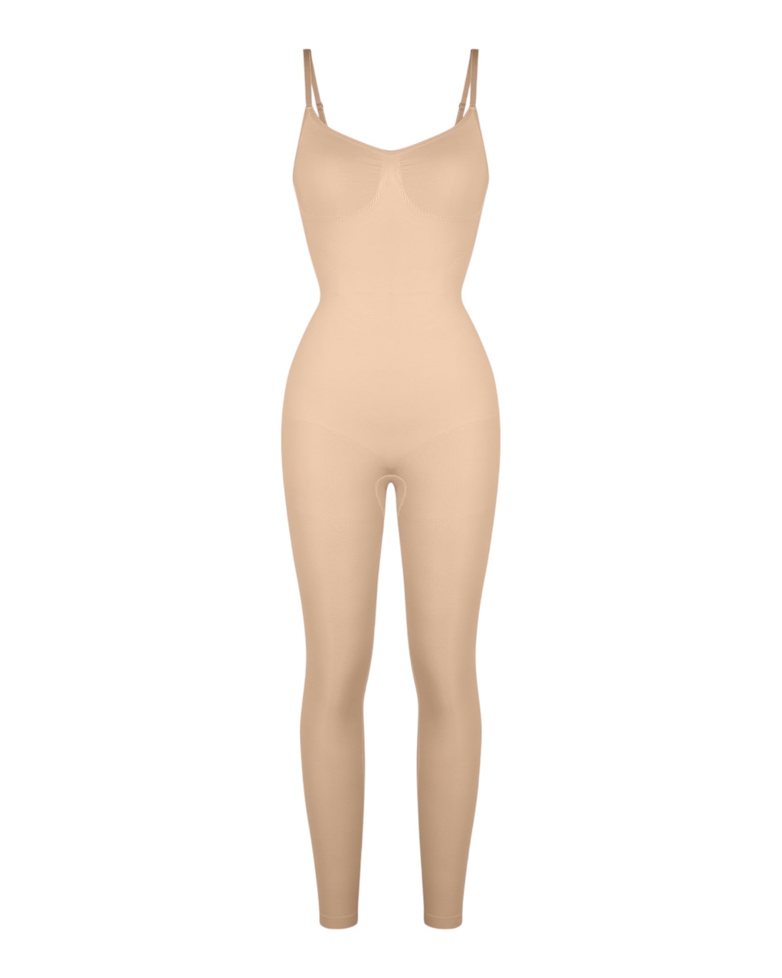 Pear Shapewear Rae Full-Length Bodysuit Champagne Beige 2
