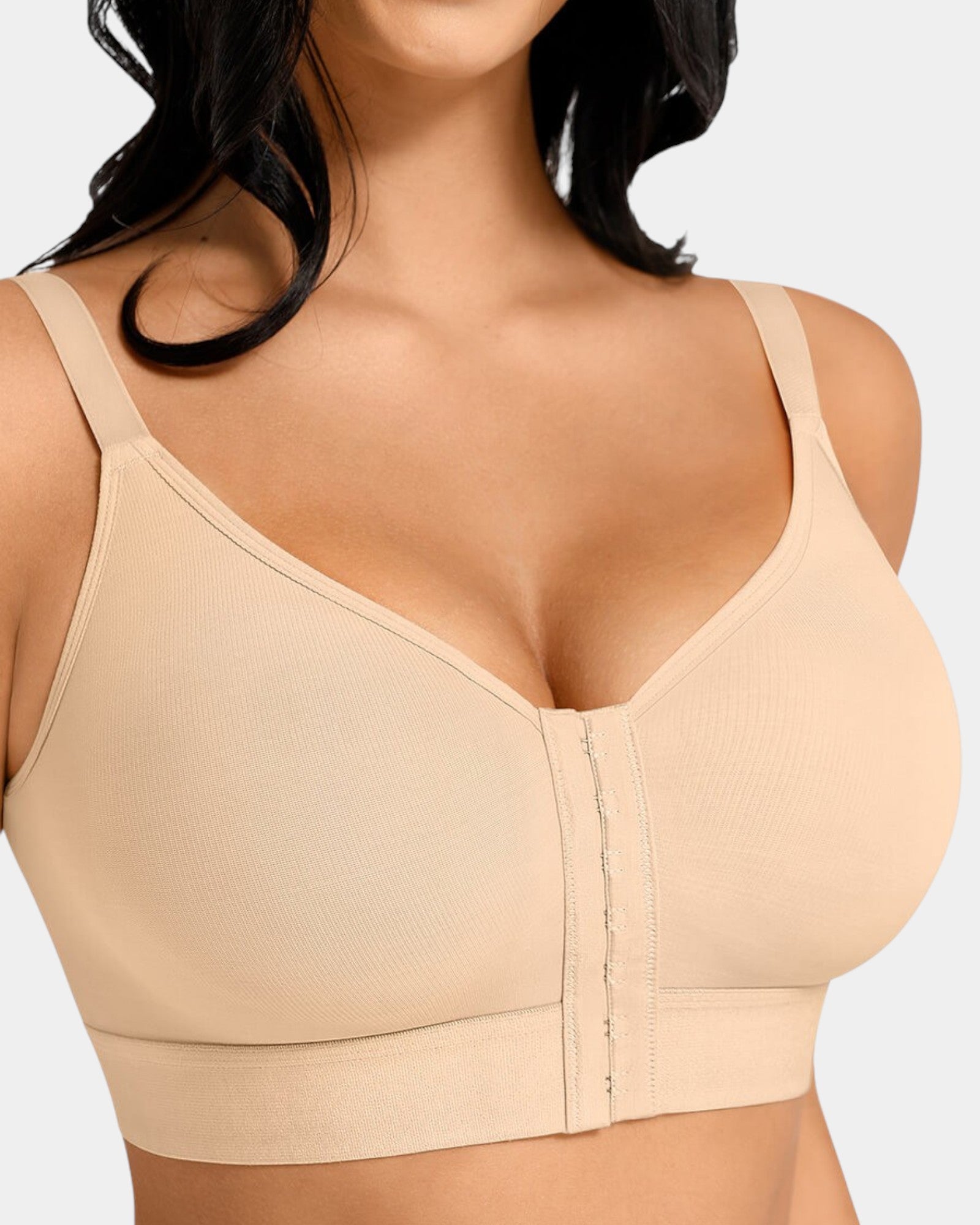 Pear Shapewear Sienna Lightly Lined Front-Closure Bra Champagne Beige 2