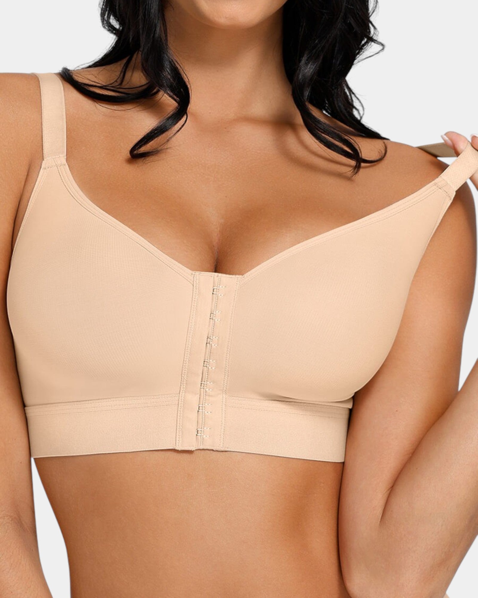 Pear Shapewear Sienna Lightly Lined Front-Closure Bra Champagne Beige 5