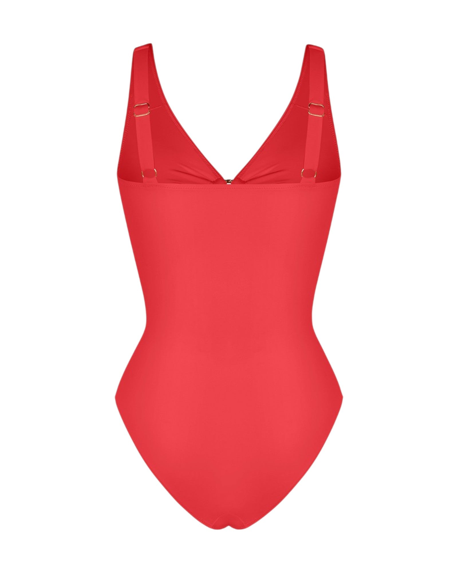 Pear Shapewear Solara Plunge One Piece Swimsuit Red 2