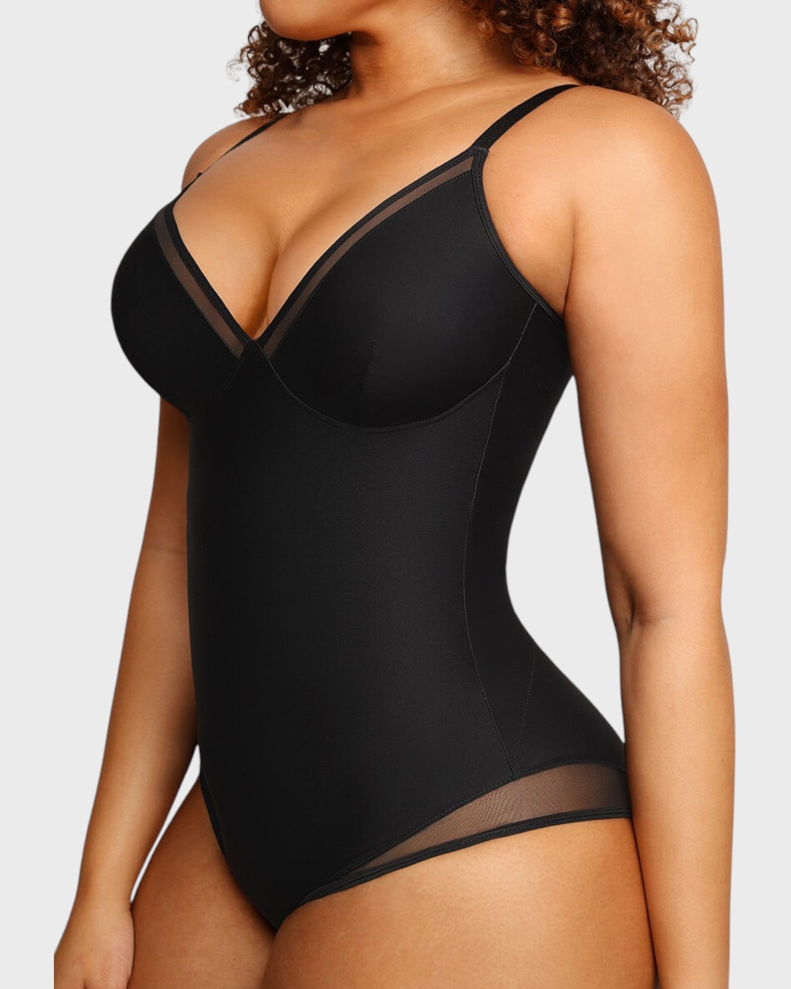 Pear Shapewear Tayla V-Neck Brief Bodysuit Black