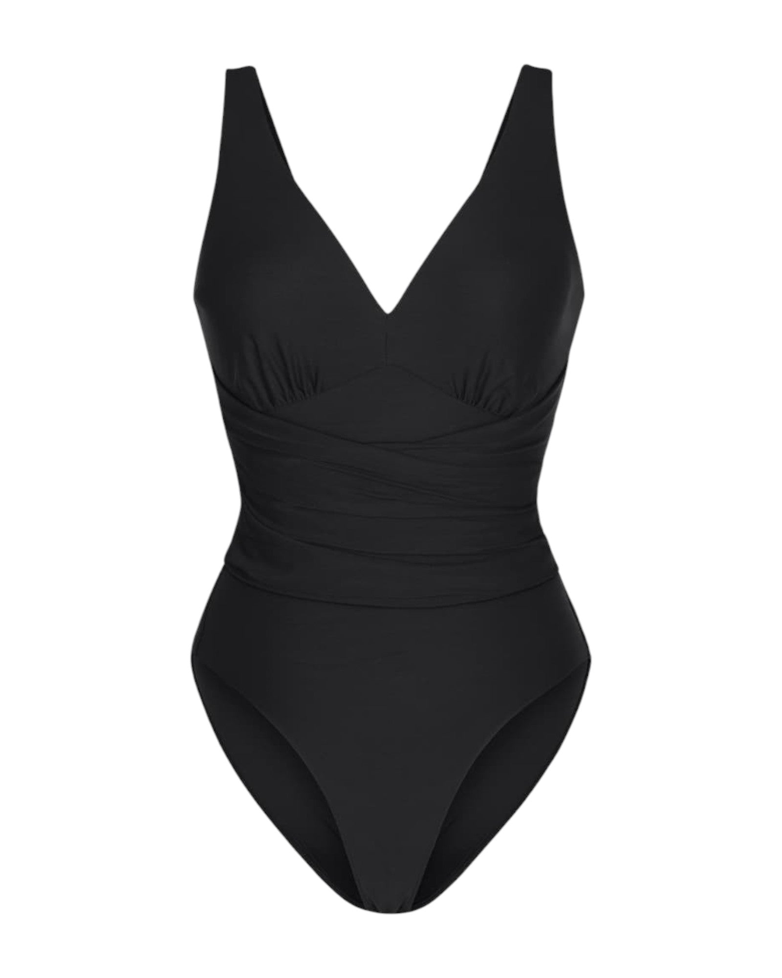Pear Shapewear Tiffany Plunge One Piece Swimsuit Black