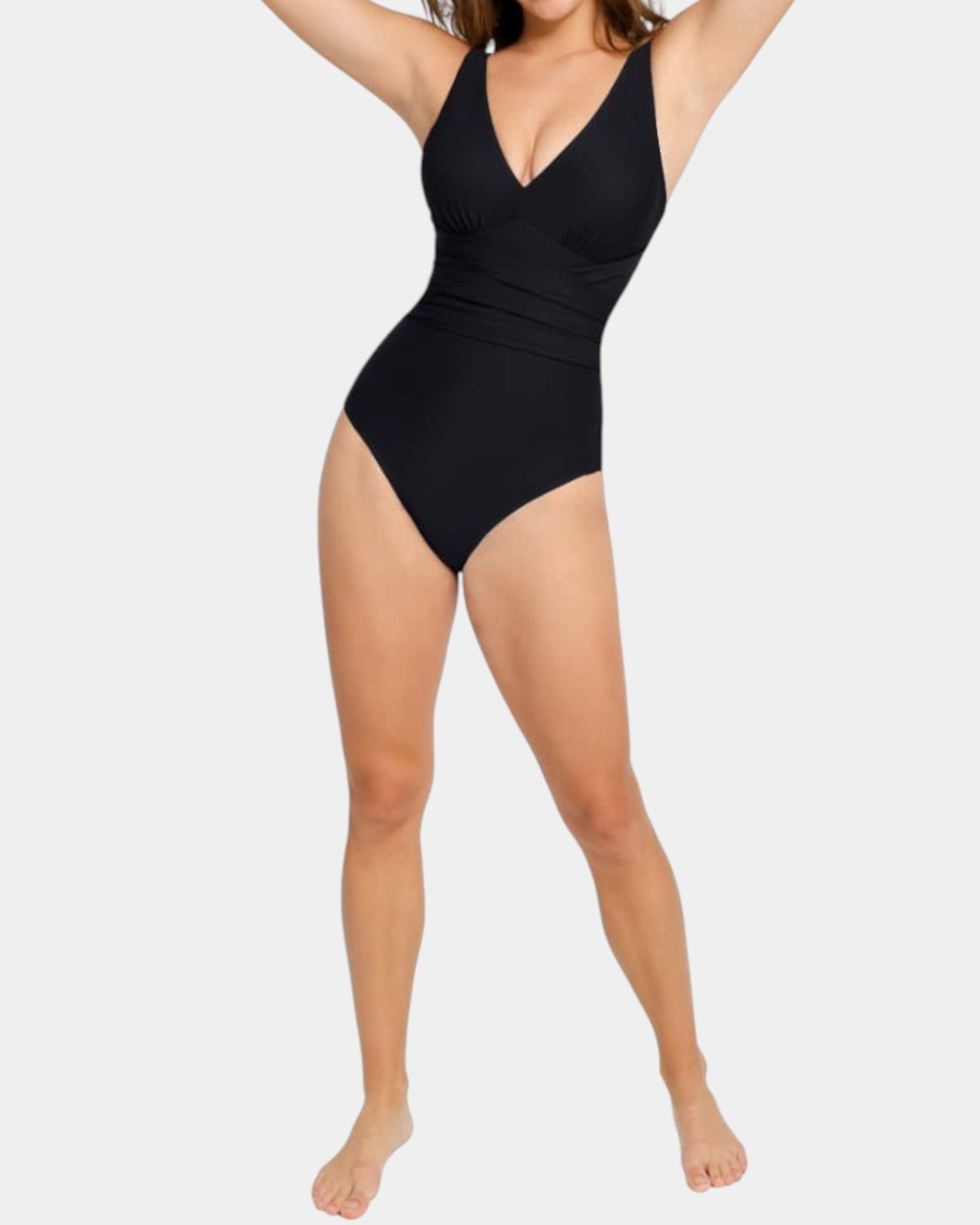 Pear Shapewear Tiffany Plunge One Piece Swimsuit Black