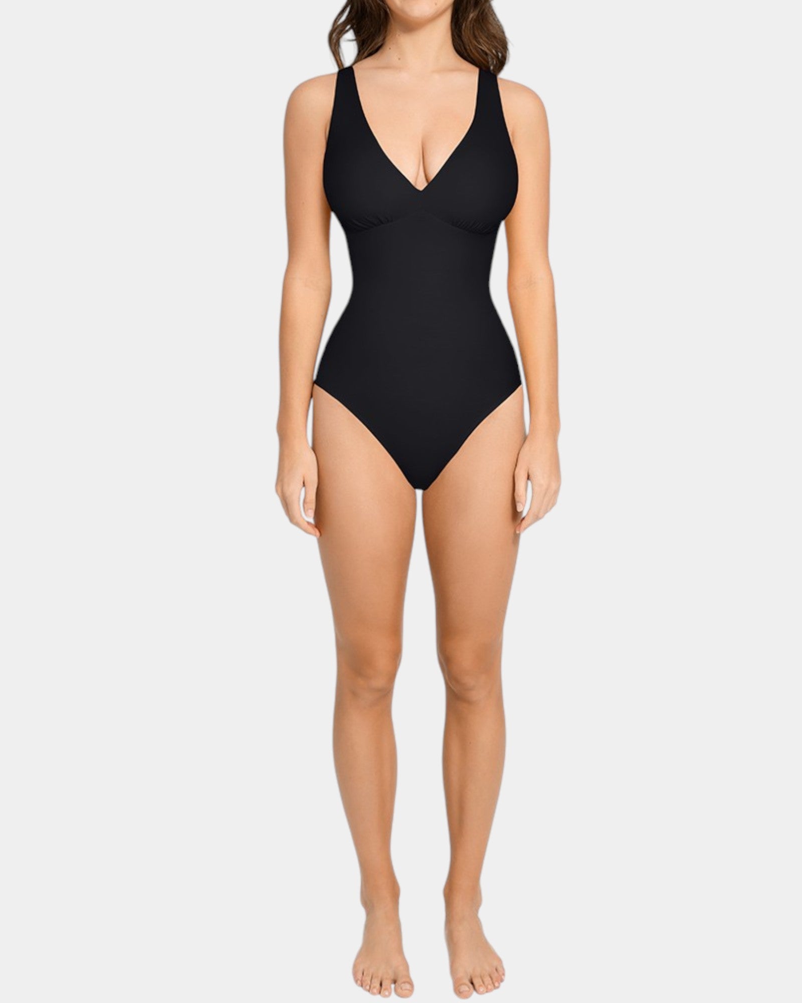 Pear Shapewear Tiffany Plunge One Piece Swimsuit Black
