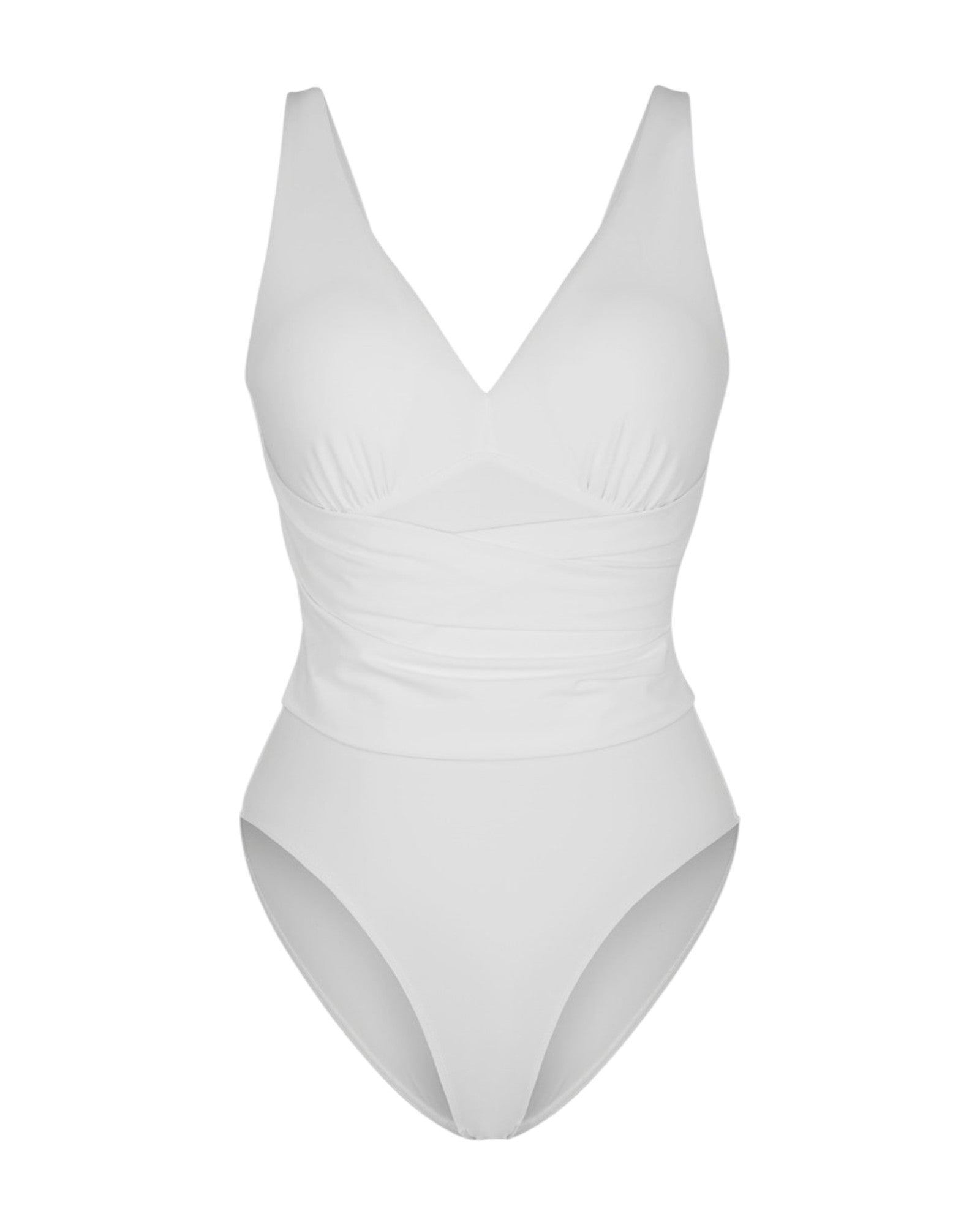 Pear Shapewear Tiffany Plunge One Piece Swimsuit White