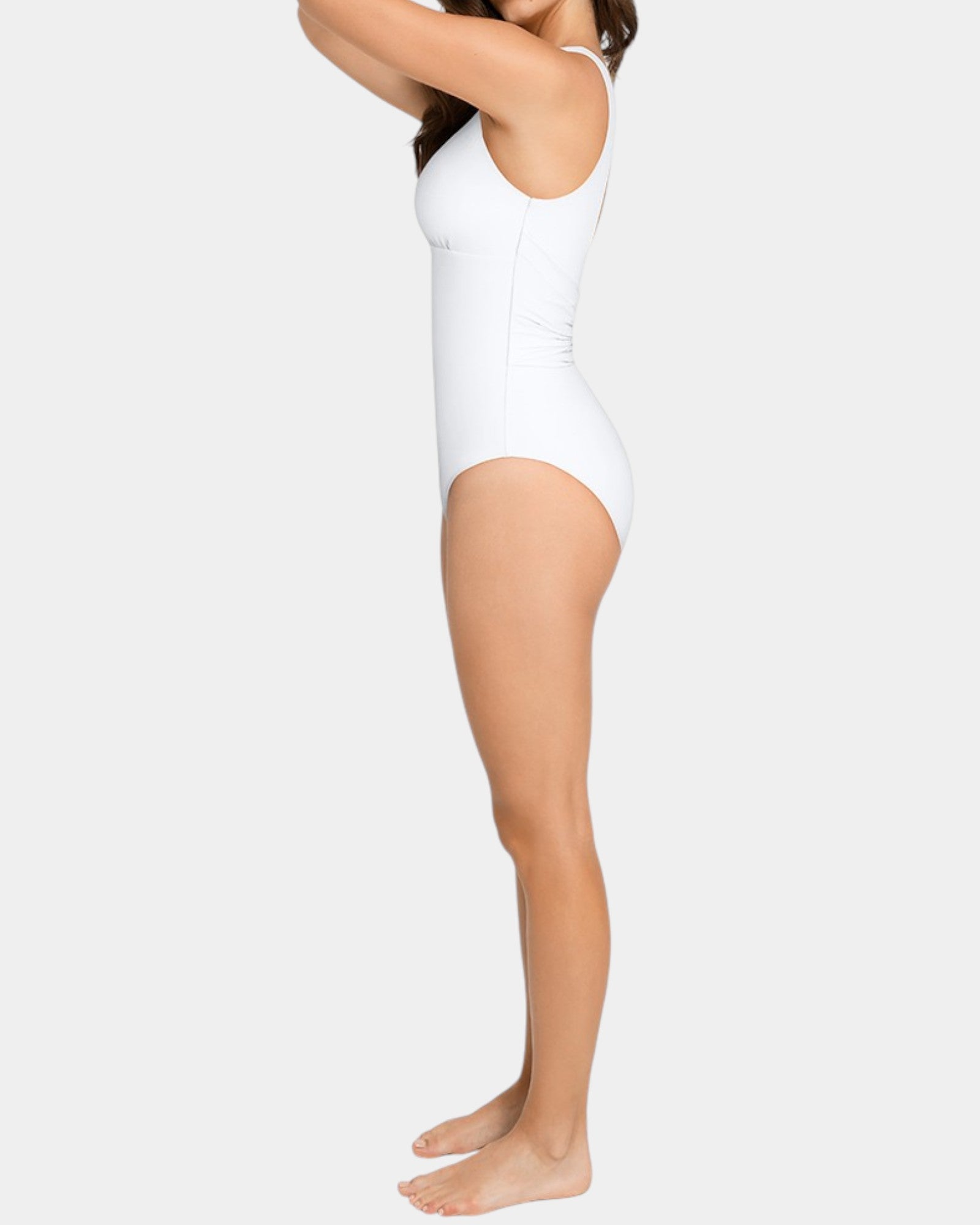 Pear Shapewear Tiffany Plunge One Piece Swimsuit White