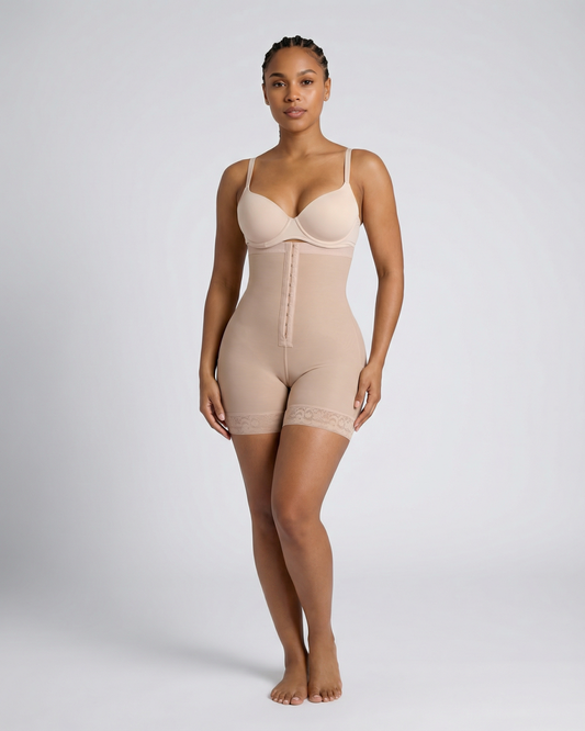 Pear Shapewear Tyler High-Waist Mid-Thigh Short Beige 8 1600