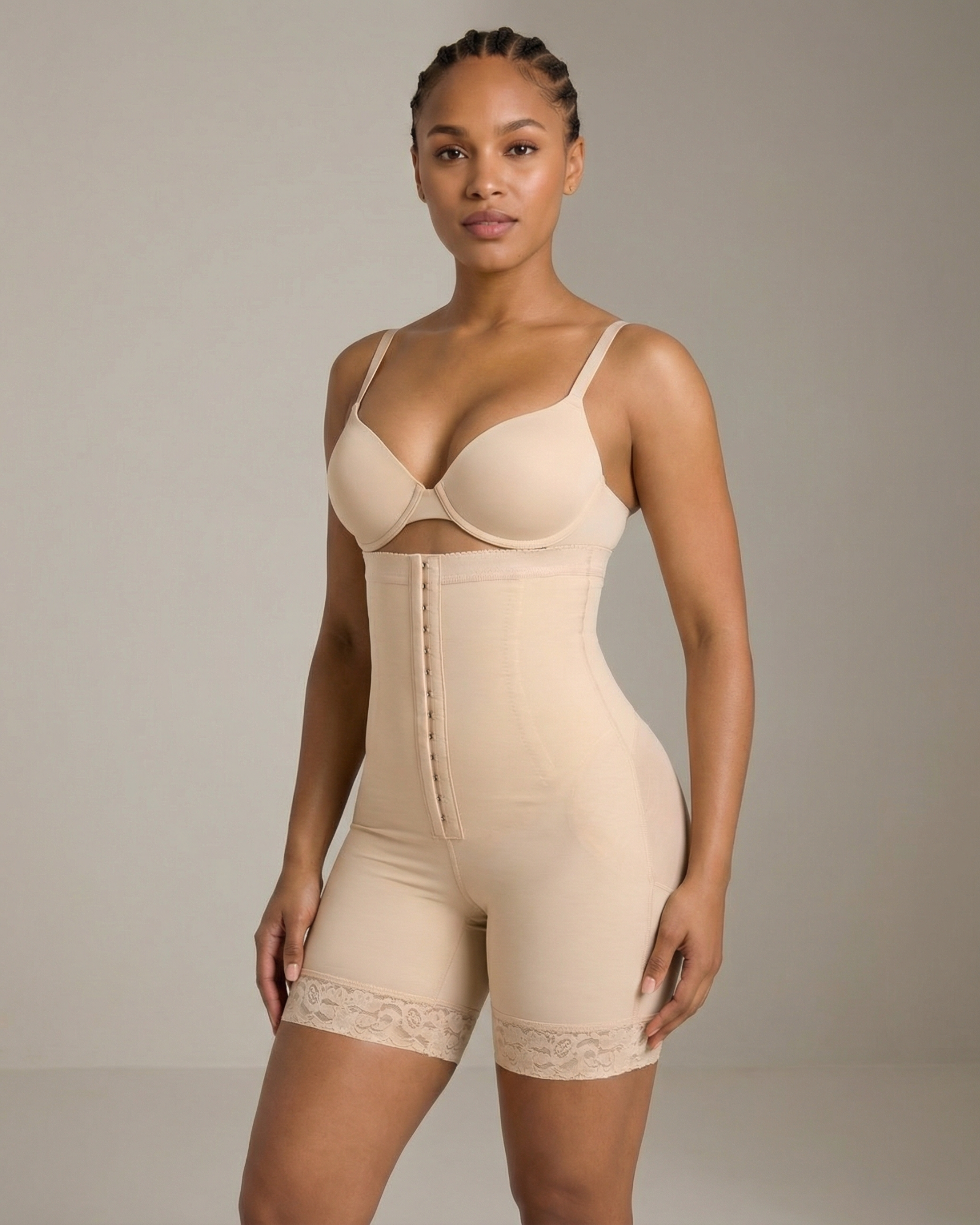 Pear Shapewear Tyler High-Waist Mid-Thigh Short Beige 9