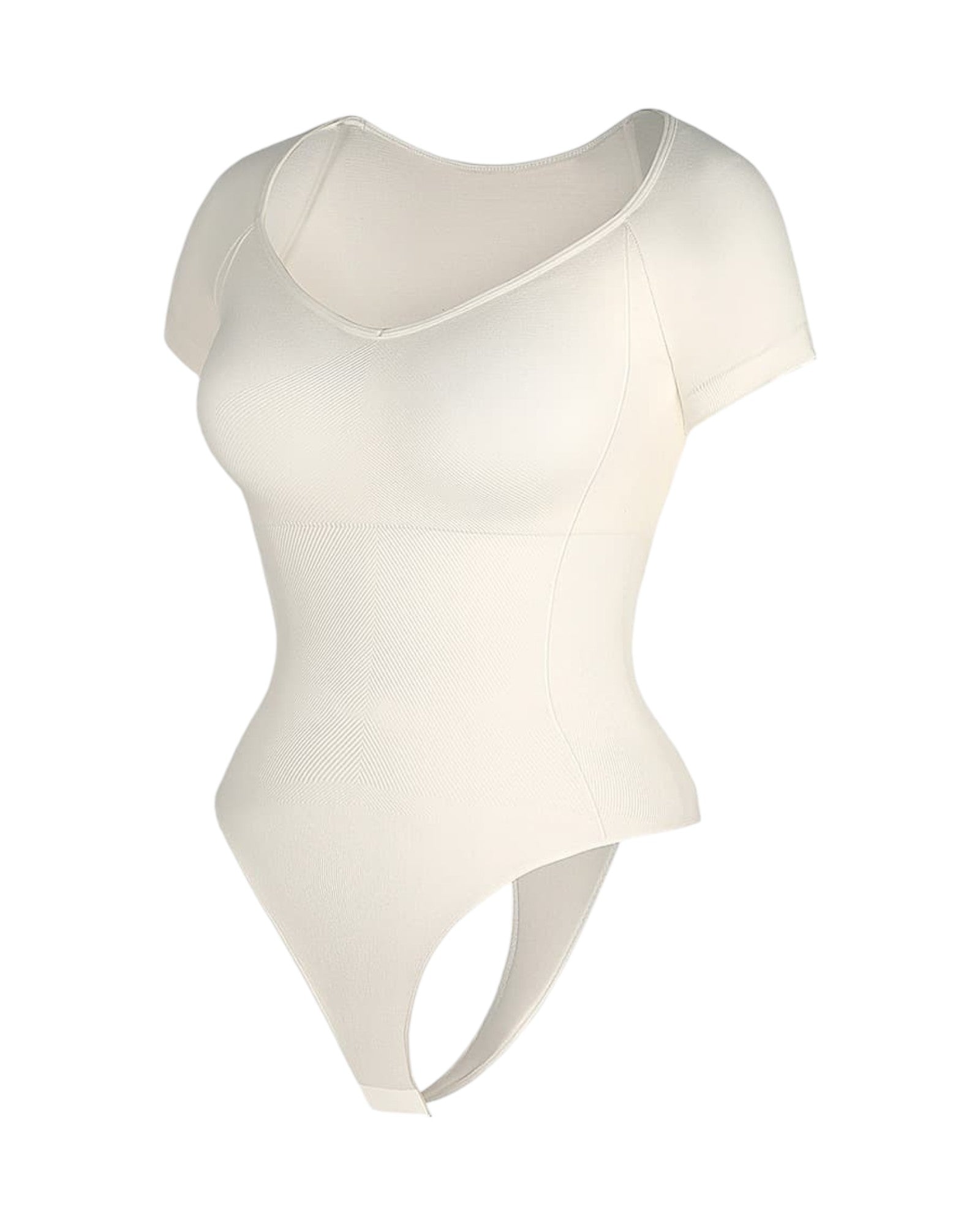 Pear Shapewear Zara Scoop Neck Thong Bodysuit White