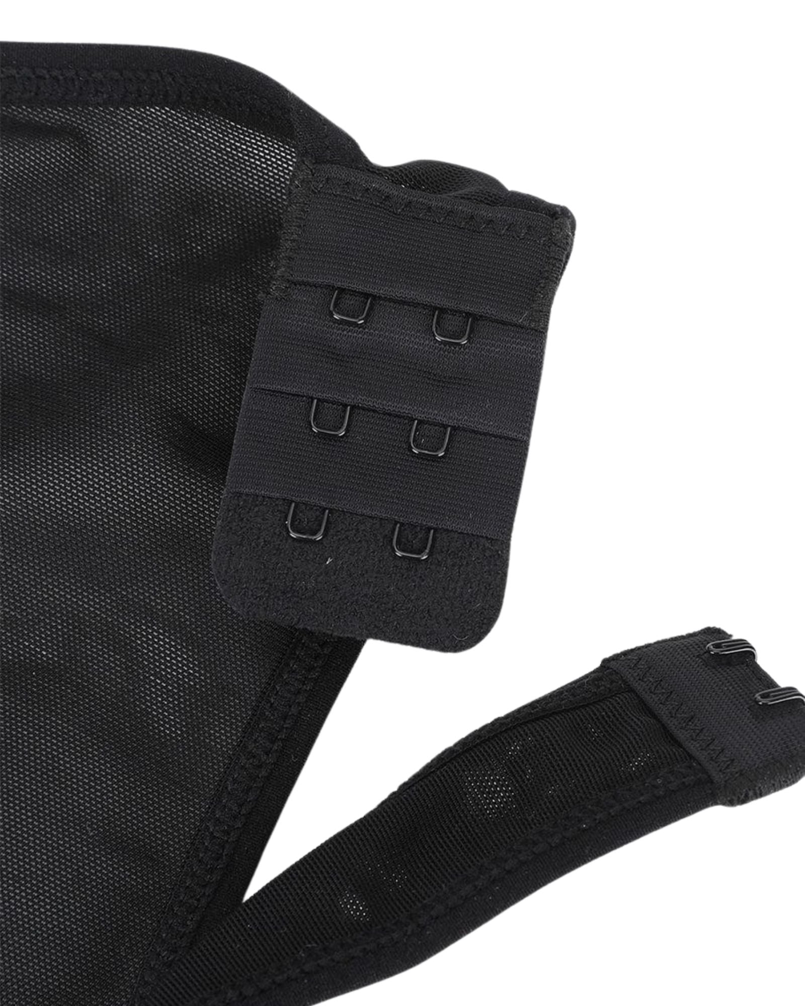 Raya Open Bust Mid-Thigh Bodysuit Black 6