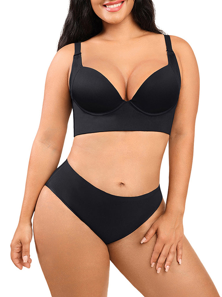 Women Plus Size Underwire Bra Full Coverage Push Up Bralet with Straps  Everyday Wear Tank Top Full Figure Smoothing Underarm, D44-black, 38 :  : Clothing, Shoes & Accessories