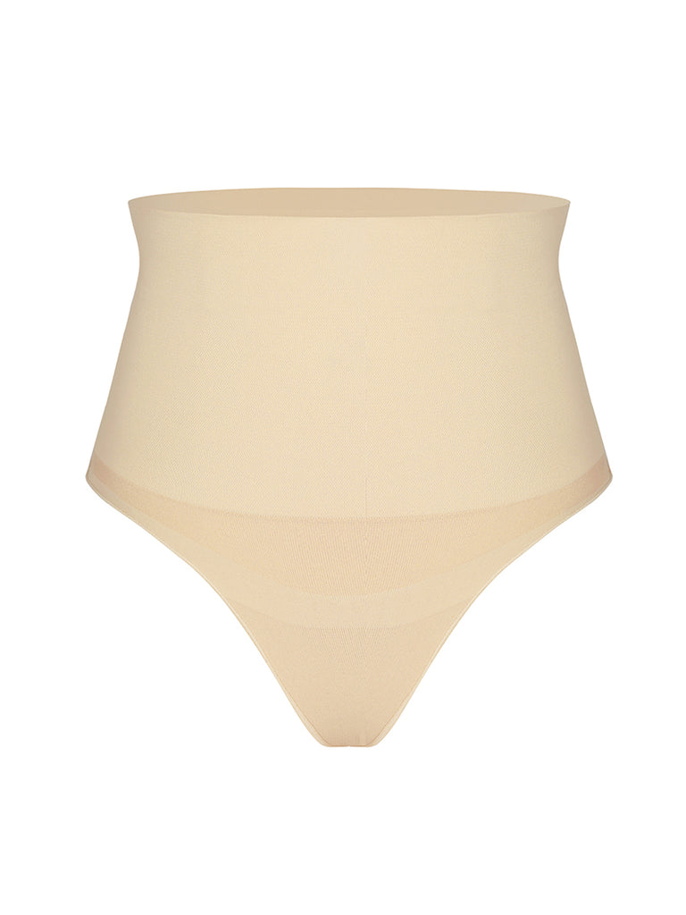 Eco Shaping Tummy Control High Waisted Shapewear Thong - Nude – Pear  Shapewear