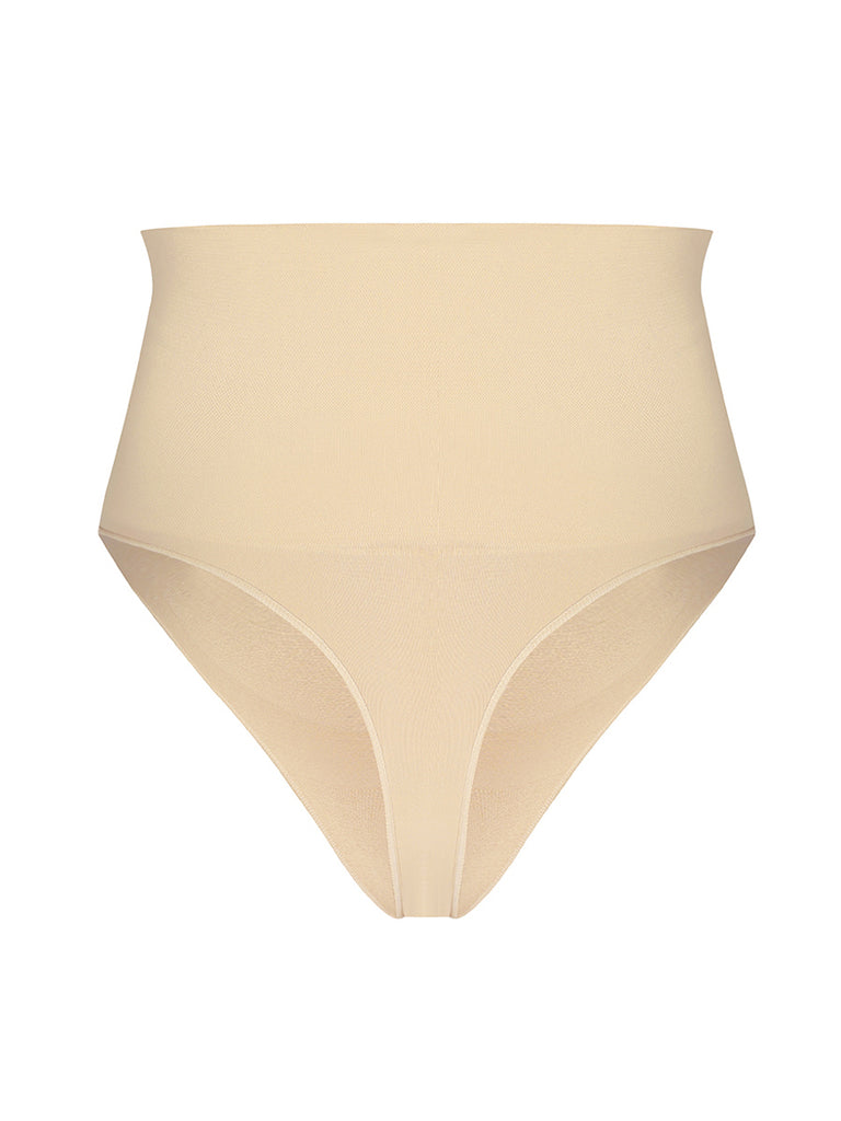Eco Shaping Tummy Control High Waisted Shapewear Thong - Nude – Pear  Shapewear