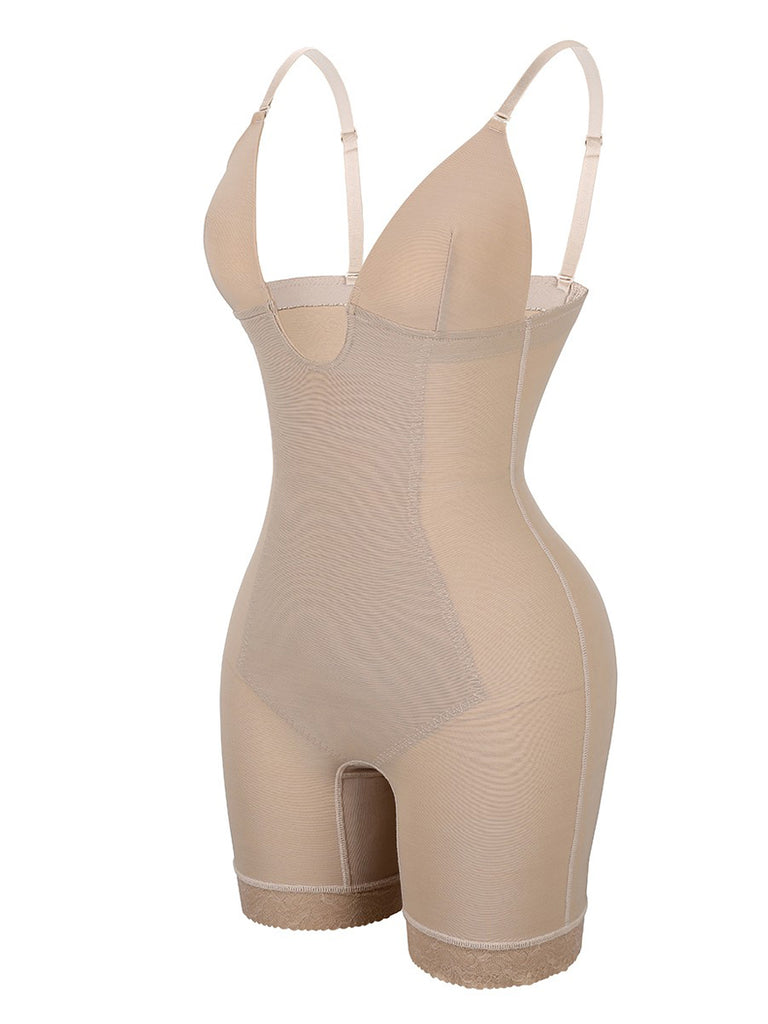 Slimming Shapewear Bodysuit Plunge Neckline - Nude – Pear Shapewear